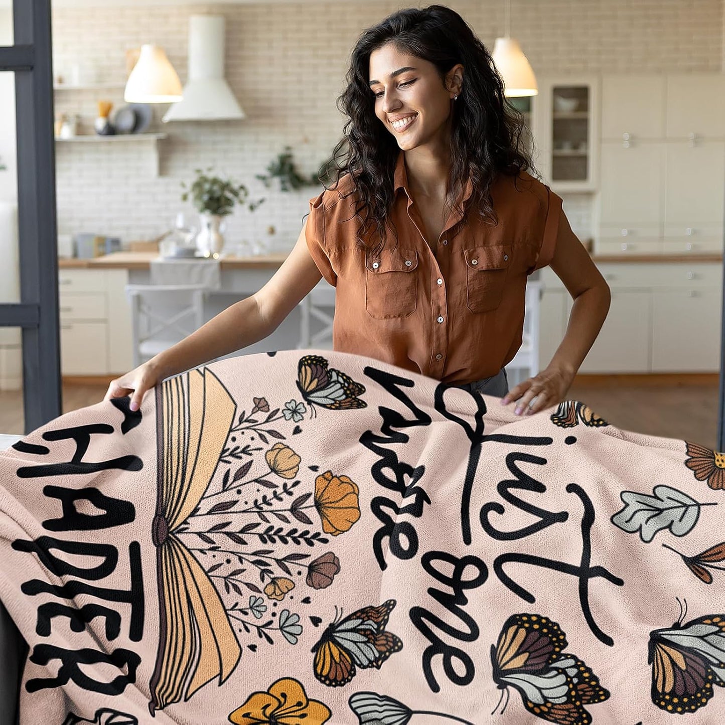 Book Lovers Gifts for Women, Reading Blanket for Readers, Bookish Book Club Reading Librarian Gifts Blanket 60"x50" (Pink)