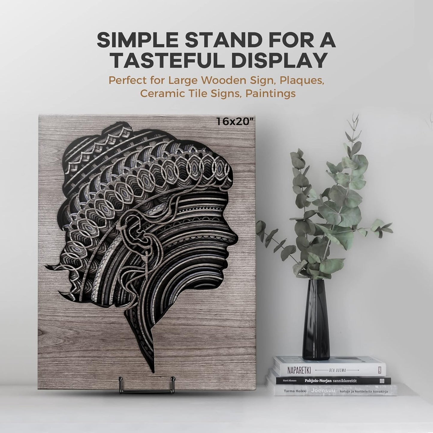 TR-LIFE 3 Pack 8 Inch Large Plate Stands for Display - Plate Holder Display Stand + Metal Frame Holder Stand for Picture, Book, Decorative Plate, Platter, Photo Easel