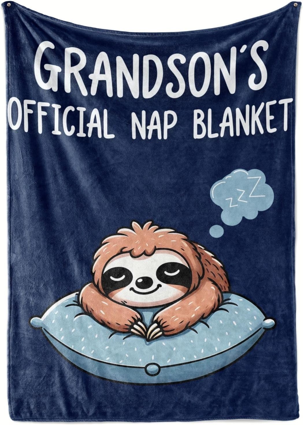 Grandson Gifts Throw Blanket, Grandkids Flannel Plush Bed Blankets, Perfect for Grandson for Birthday & Christmas - Sloth, 60"x 80"
