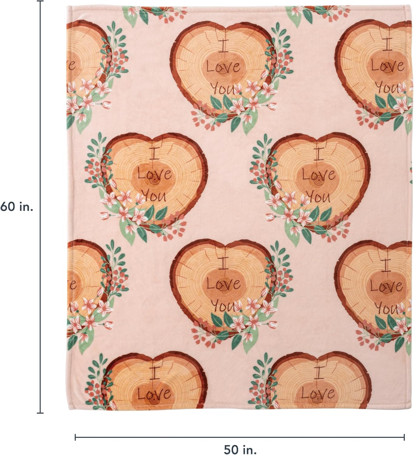 Berkshire Velvetloft® Plush Throw Blanket – Ultra Soft & Cozy Gift for Mom, Women & Loved Ones, Perfect for Mother’s Day, Valentine’s, Birthday, and Everyday Use, Floral Wreath Tree Pink, 50'' × 60''