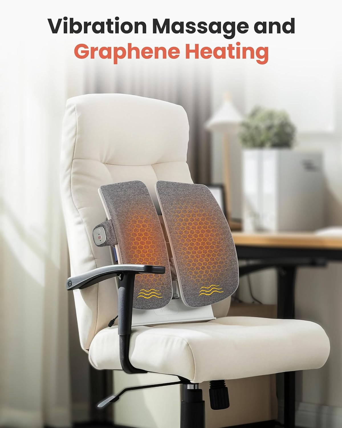 COMFIER Heated Lumbar Support Pillow with Vibration Massage, Back Support Cushion for Office Chair, Adjustable Height up to 18.1 in – Thoughtful Gifts for Mom Dad Women Men