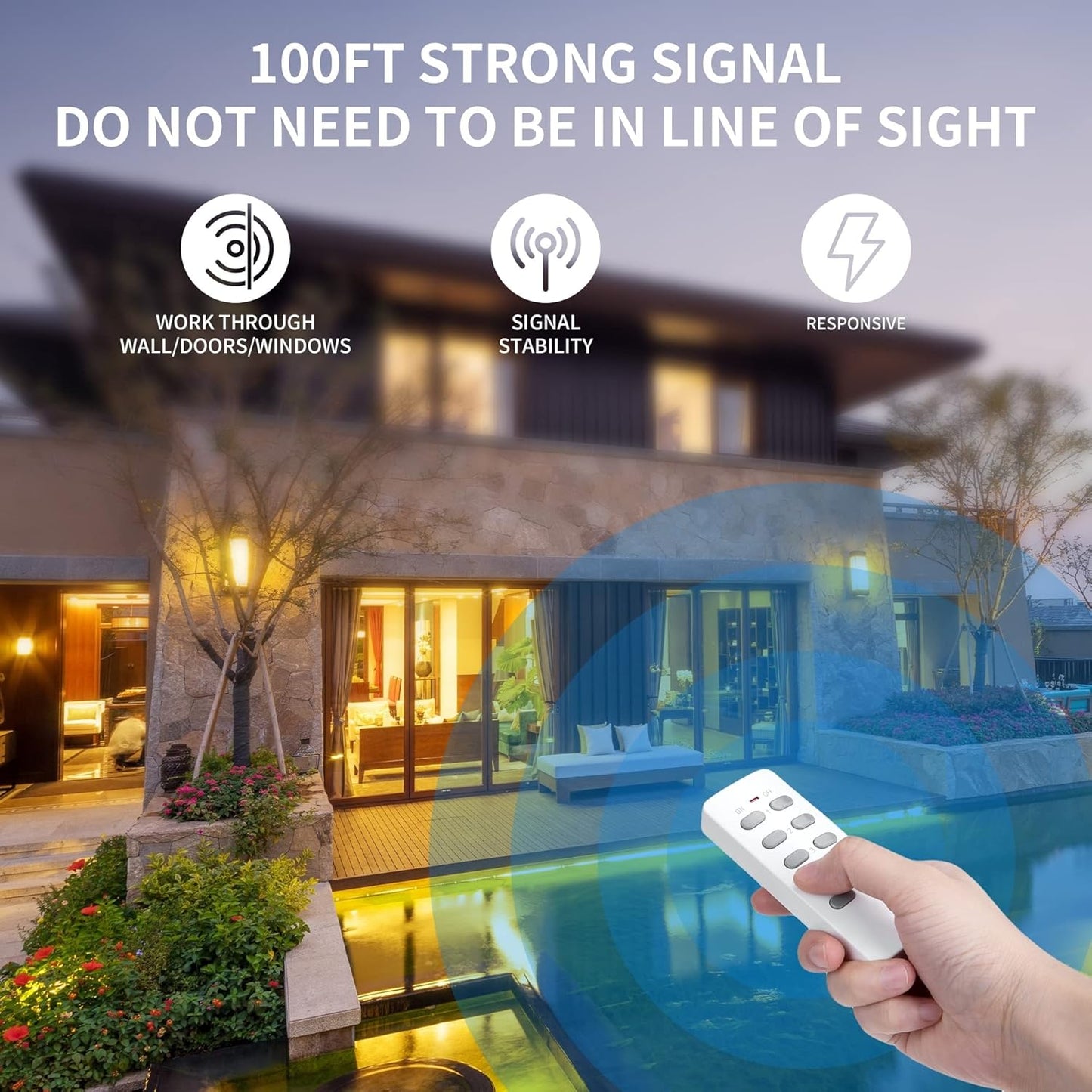 Remote Control Outlet Wireless Light Switch for Household Appliances, Expandable Remote Light Switch Kit, Up to 100 ft Range, FCC Certified, ETL Listed, White (3-1)
