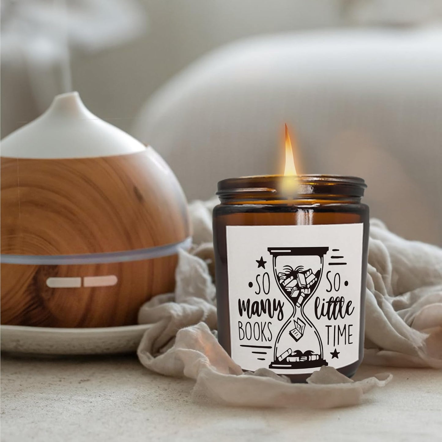 Mancheng-zi So Many Books So Little Time Scented Candles, Book Lovers' Gifts