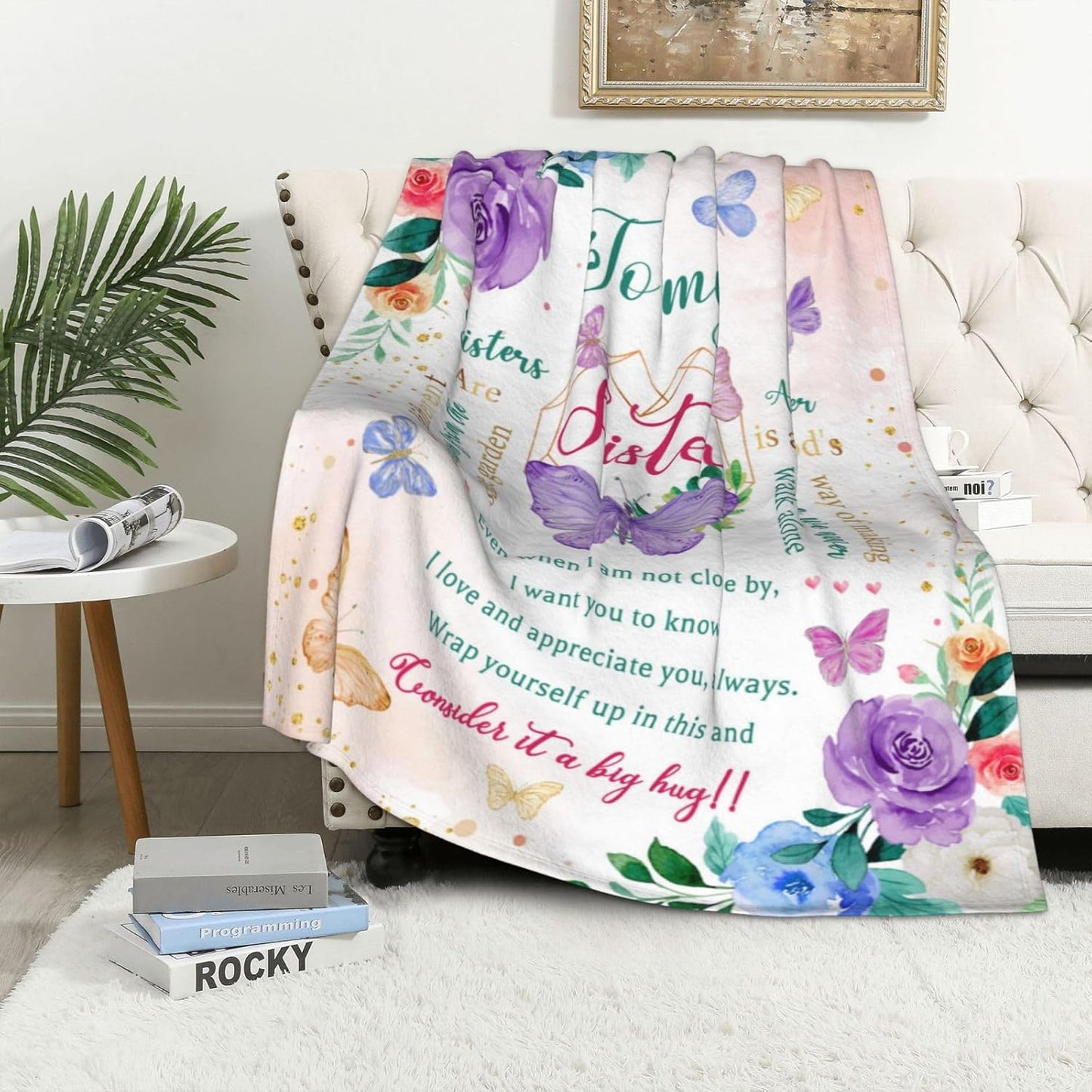 Sister Gifts from Sisters, Birthday Graduation Gift Ideas for Sisters from Brother, to My Sister Gifts Throw Blanket 60" x 50"