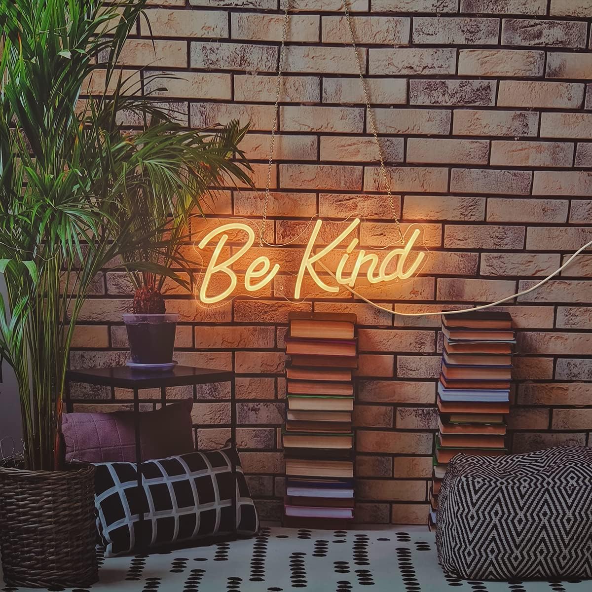 Be Kind Neon Sign, Dimmable LED Neon Light Signs for Wall Decor, USB Powered LED Sign for Bedroom, Office, Beauty Bar,Shop Decoration, Neon Signs Gift for Teen Girls 14.6x5.7 Inch Warm White