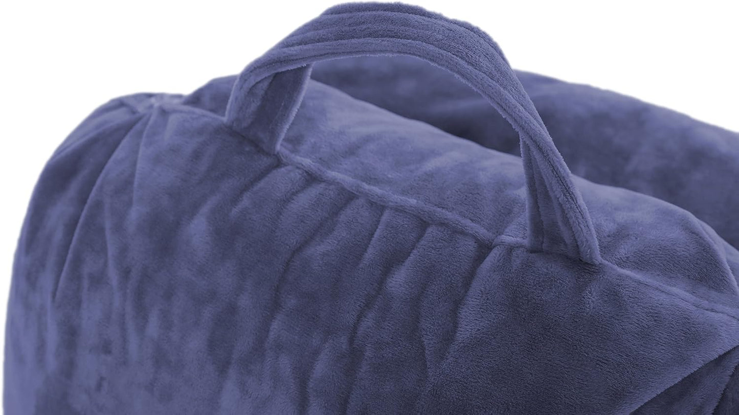 Husband Pillow XXL Cover Only Dark Blue, Cozy Microfiber Bed Rest Pillow Cover with Arms - Array of Colors - Generous Side and Back Pockets for Your Favorite Comfy Reading Pillow