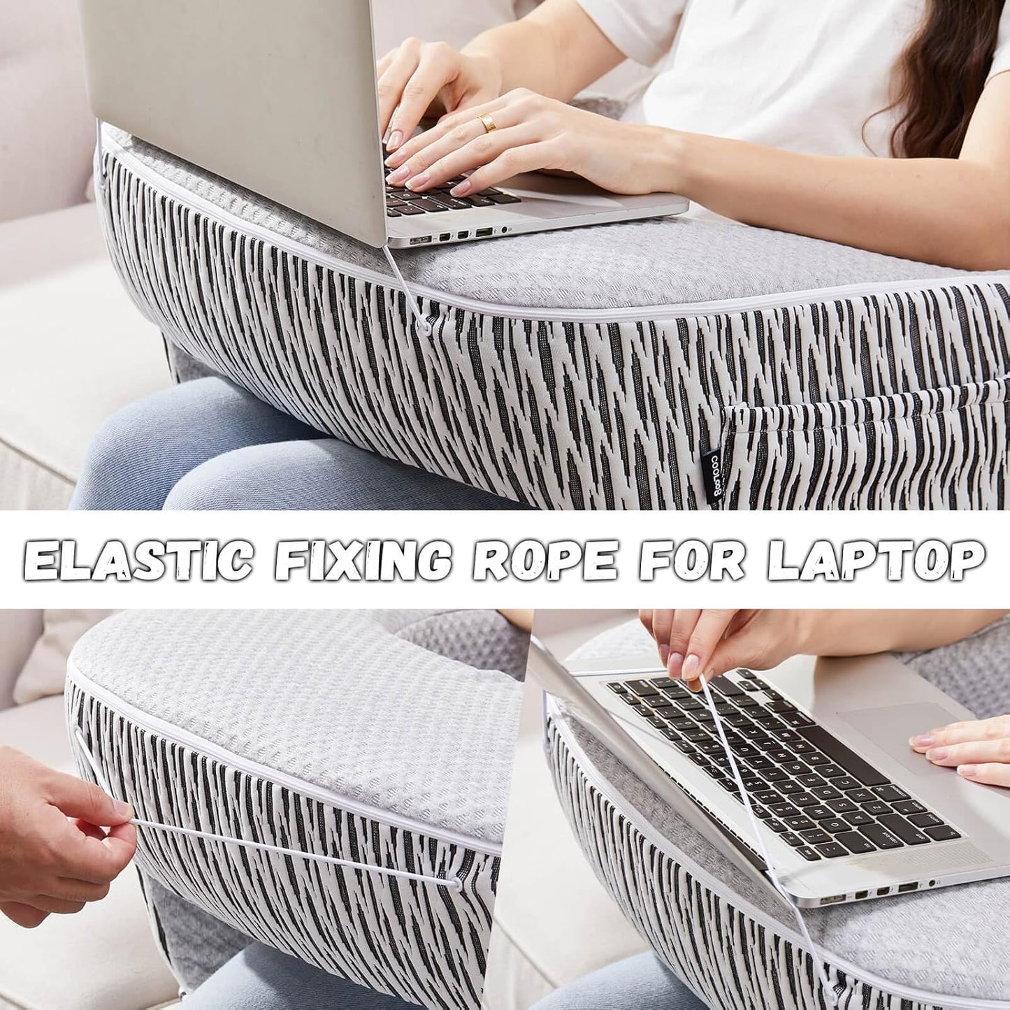 Reading Pillow for Lap, Extra Large Arm Rest Pillow for Adult, Memory Foam Lap Desk Pillow for Reading, Working, Crocheting, Playing Steam Deck Switch or Sitting in Bed Couch(Ash Grey)