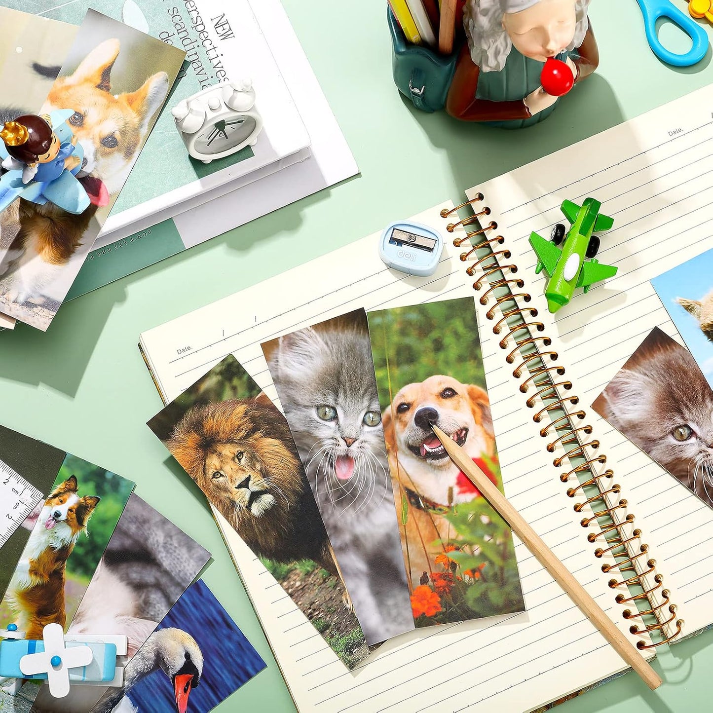 Chinco 120 Pieces Bookmarks for Kids Set Gifts Inspirational Motivational Paper Bookmarks Pack for Book Lovers Adults Teacher Women Funny Reading Gifts(Vivid Animal)