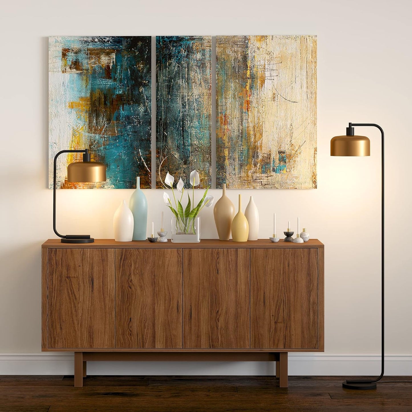 Cadmus 20.5" Tall Table Lamp with Metal Shade in Blackened Bronze/Brass/Brass