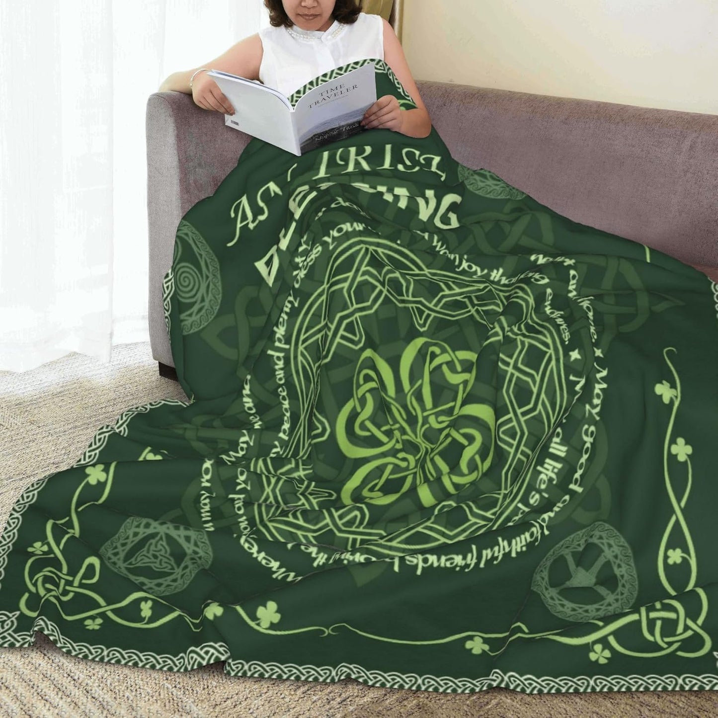 Irish Blessing Gifts, Traditional Celtic Irish Gift Blanket for Women Men 50"x60", for Mom Grandma, Birthday, Wedding, New Home Housewarming, Christmas or Sympathy Gift