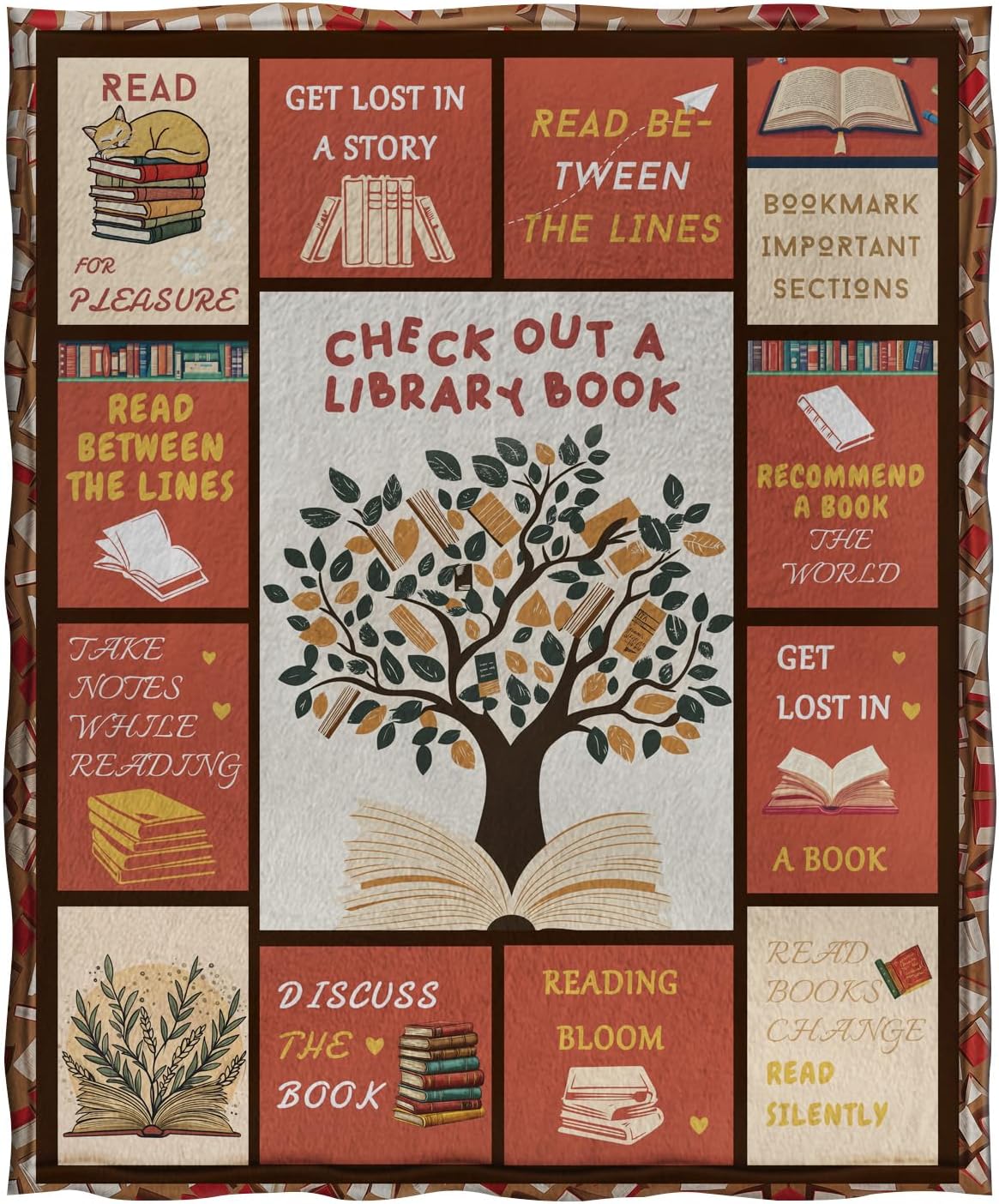 Jekeno Book Lovers Gifts Blanket for Women Girls, Reading Gifts Blankets for Book Lovers, Bookish Gift for Readers, Reading Librarian Gift Blanket 50"x60"