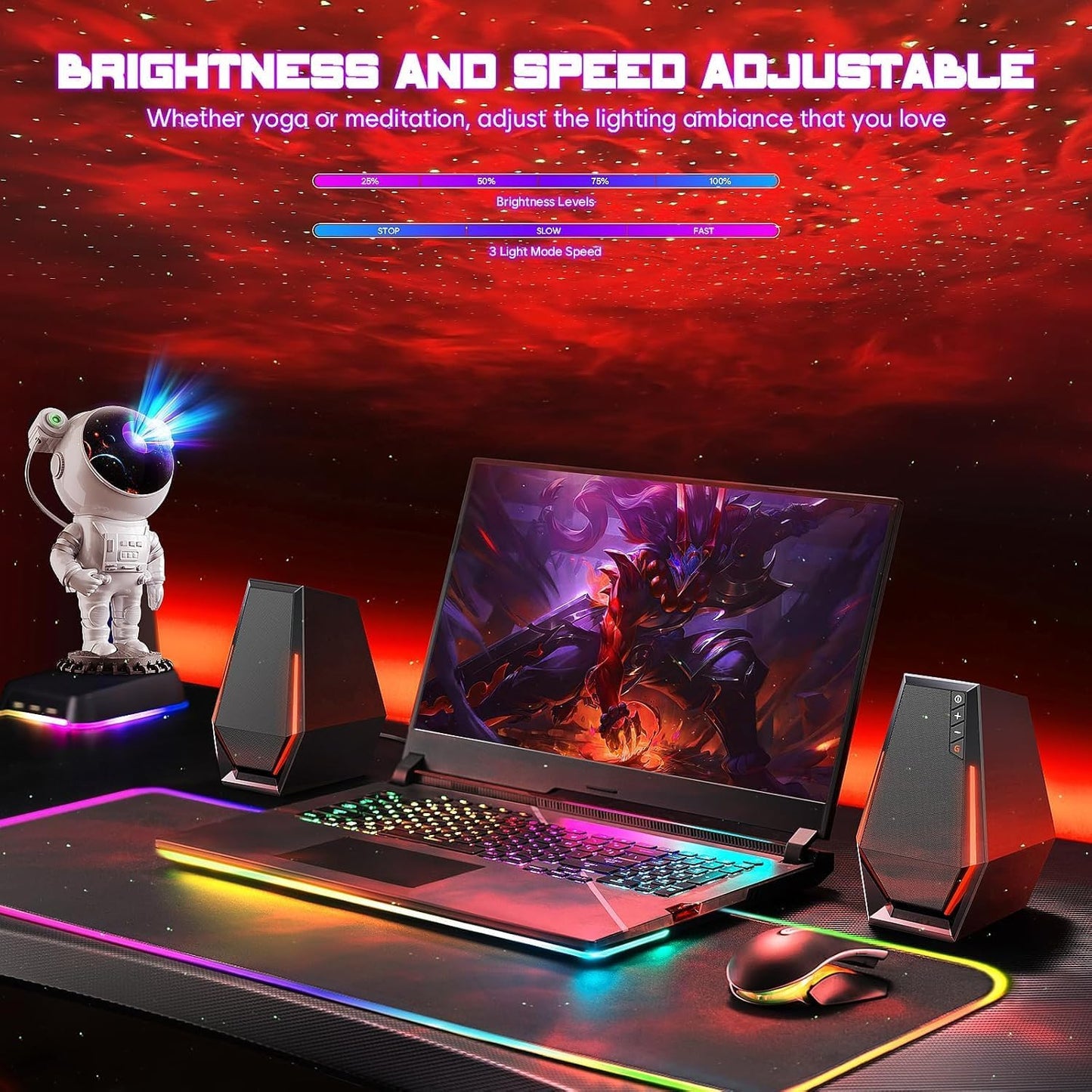 Astronaut Projector, LED Starry Sky Galaxy Projector, Night Light with Remote Control & Timer, Star Light Projector with Nabula Christmas Gift for Kids Adult for Bedroom, Room Decor, Party