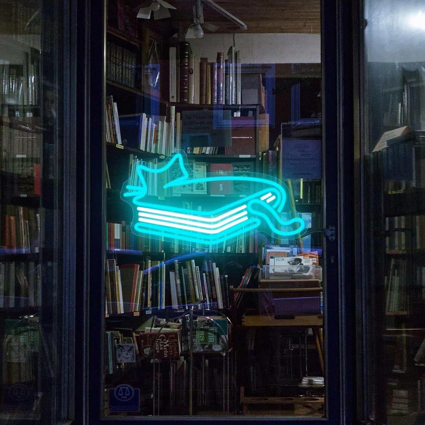 Book Cat Neon Sign, Neon Signs for Wall Decor, Dimmable Led Signs for Bedroom, Light Up Signs for Classroom Kidsroom Book Party Library Decoration Bookish Decor Gifts
