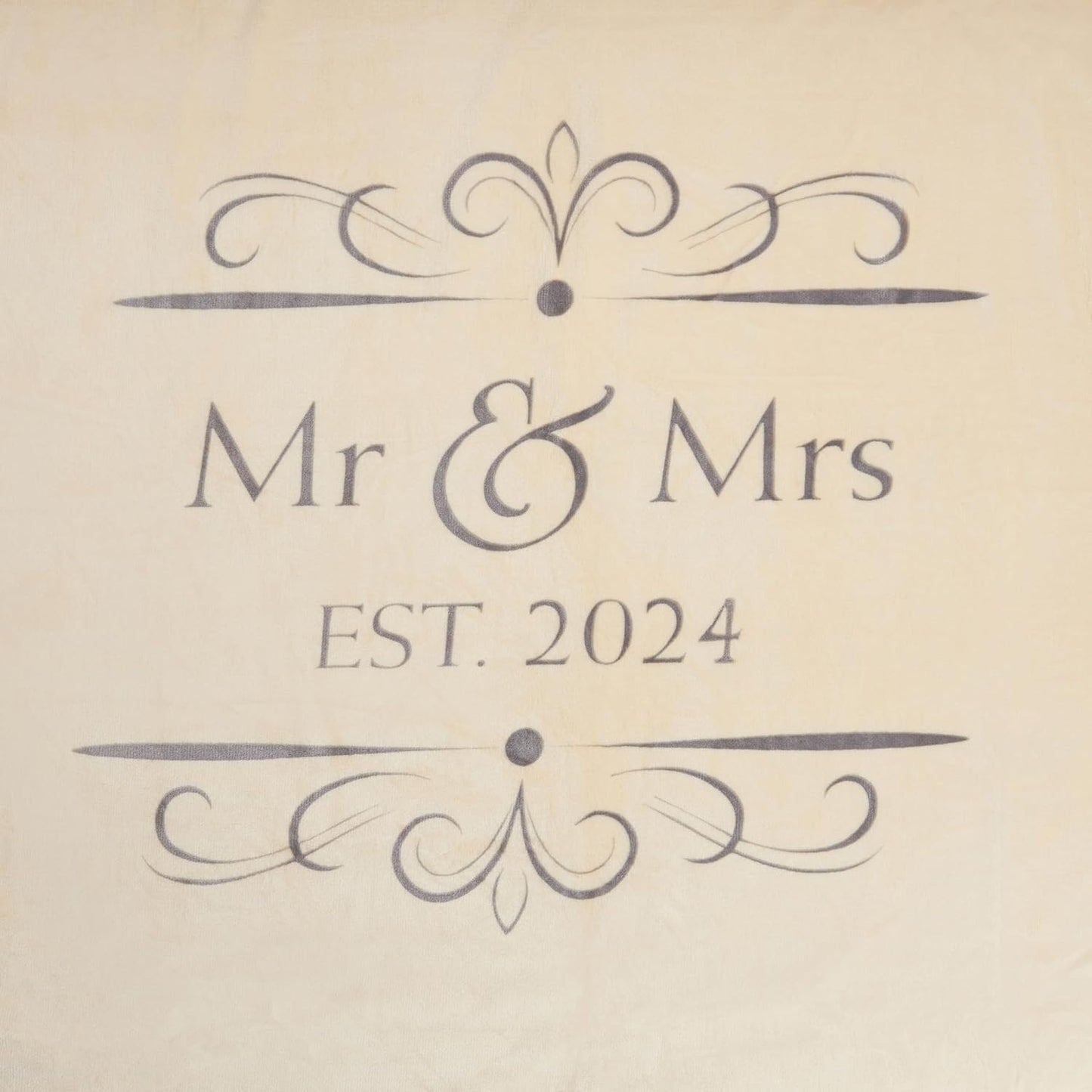Soft Sentiments Outrageously Soft Reversible Velvet Ultra Plush Throw - 50 x 60 Inch - Mr & Mrs (Tan)