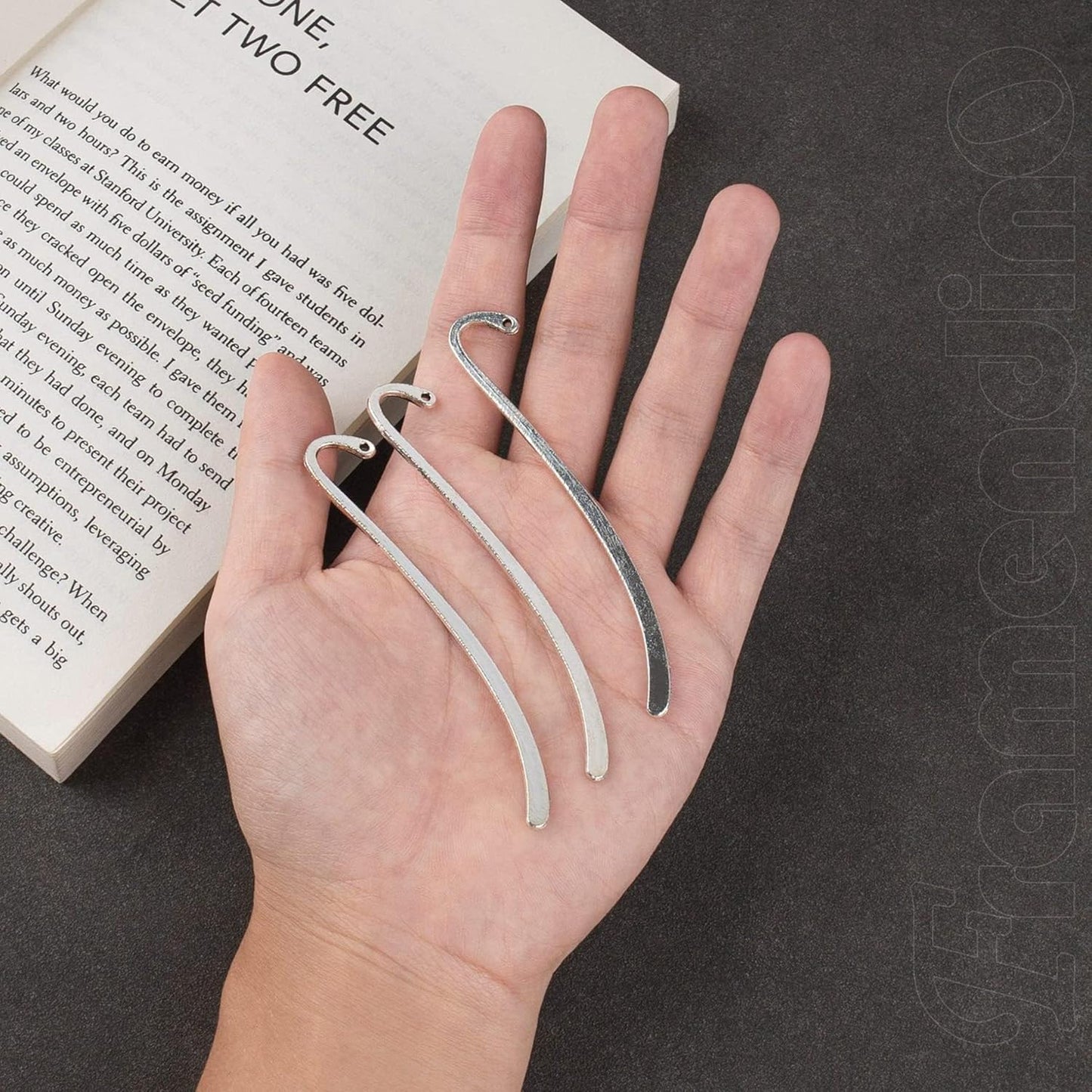 Framendino, 10 Pack Silver Bookmarks Vintage Alloy with Hook Bookmark for Reading Enthusiasts