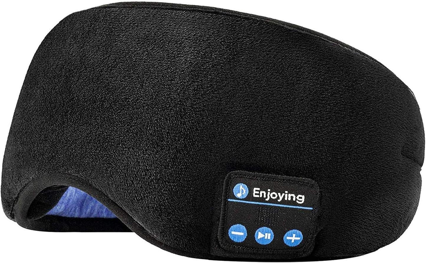 Voerou Sleep Headphones 5.2 Bluetooth Sleep Mask with Music and Ultra Thin Speakers Perfect for Sleeping, Air Travel,Meditation and Relaxation，Unique Gifts for Men Women - Black