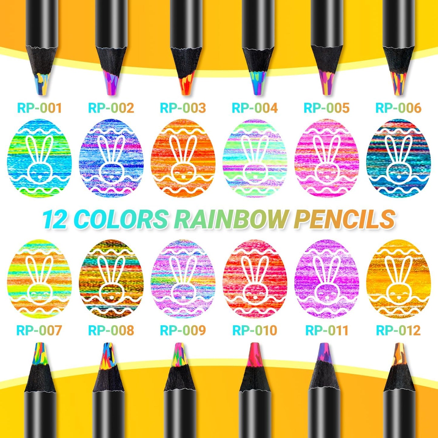 Easter Basket Stuffers, Art Supplies 12 Rainbow Colored Pencils, Easter Basket Stuffers for Teens, Teen Girl Gifts Trendy Stuff, Art Supplies for Kids 9-12, Easter Gifts for 5-12 Year Old Girl