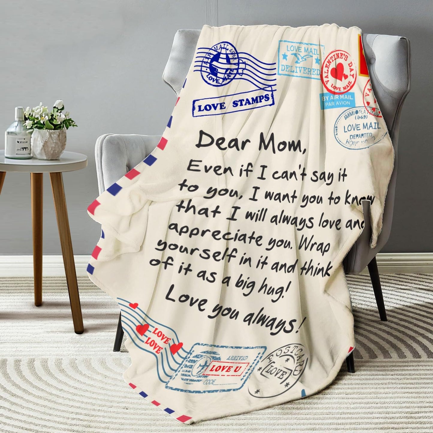 Gifts for Mom from Daughter Son, Soft Flannel Mom Throw Blanket for Women, Birthday Christmas Valentines for Women Wife (50" x 60")