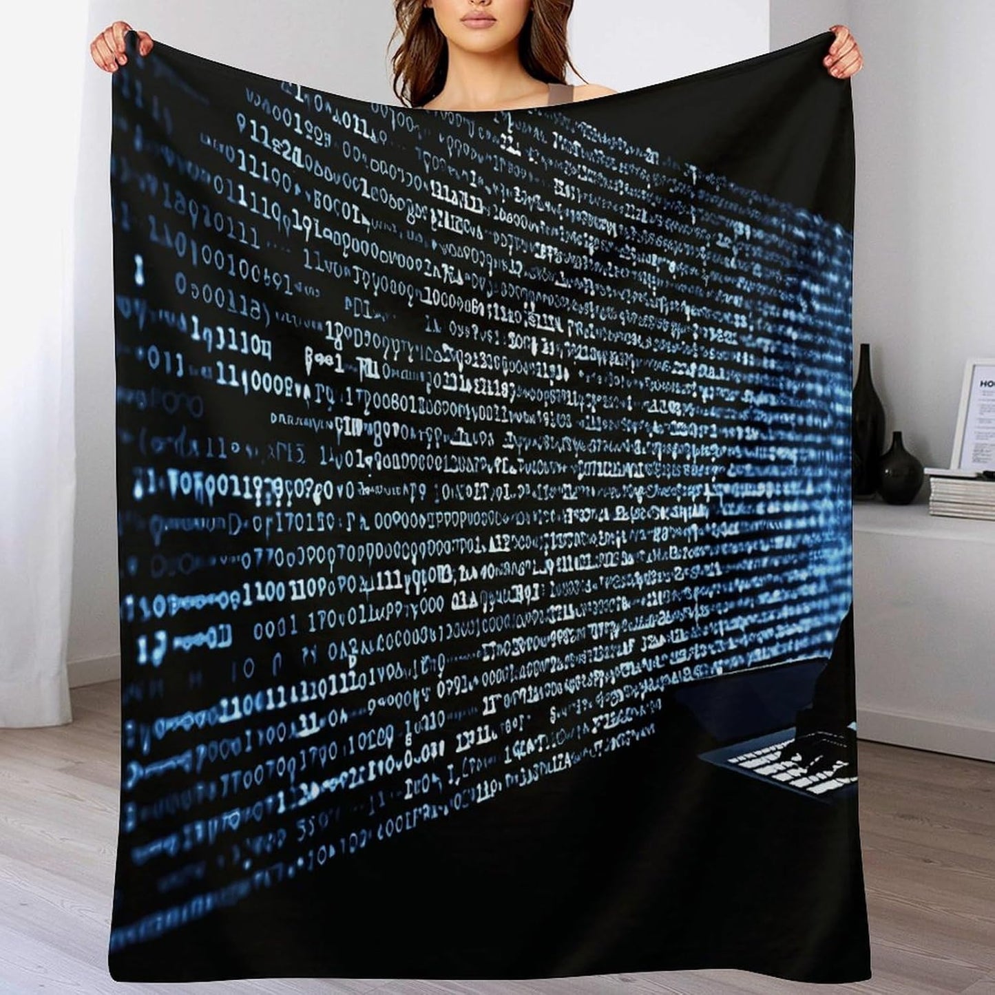 Programmer Programming Code Blanket Super Soft Lightweight Throw Blanket Cute Cozy Warm Bed Blanket Decorative Fuzzy Blanket All-Season Home Decor Gift for Sofa Couch Living Room 50"*60"（130 * 150cm）
