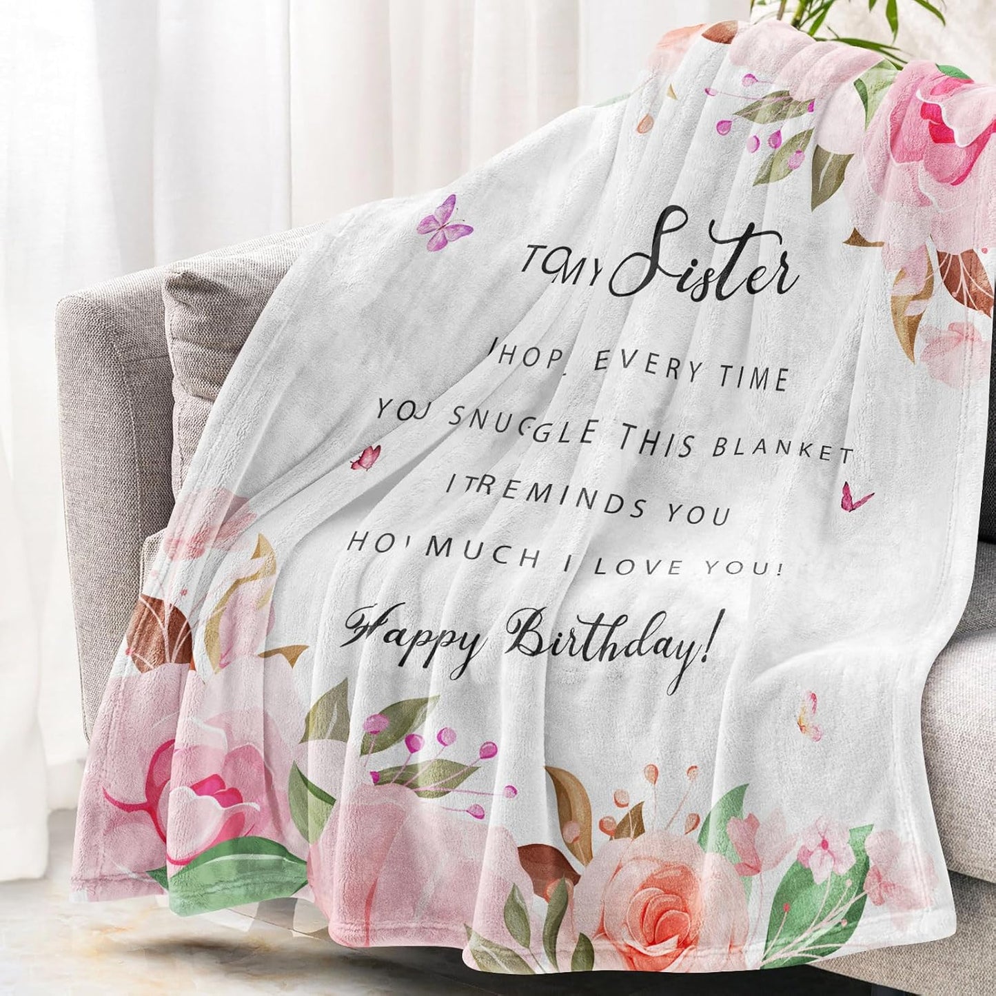 Sister Birthday Gifts Ideas - Birthday Gifts for Sister from Sisters/Brothers - Best Gifts for Sisters Birthday Throw Blanket 60" X 50"