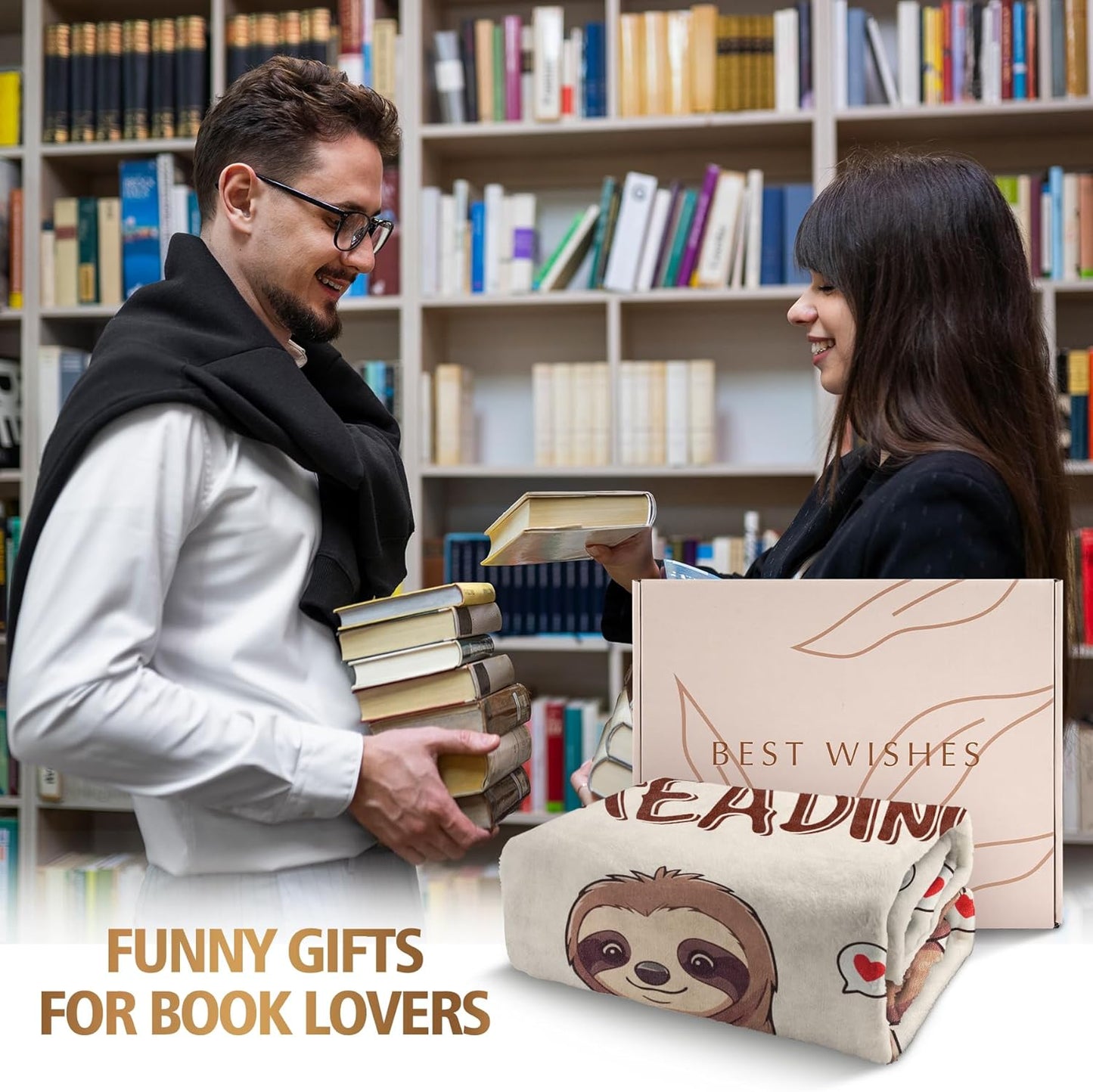 GiltGlimmer Book Lovers Gifts - Do Not Disturb I'm Reading Blanket, Reading Gifts for Book Lovers Bookish Bookworm, Books Club Gift for Women Men, Literary Gift Ideas for Birthday Graduation 60"x50"