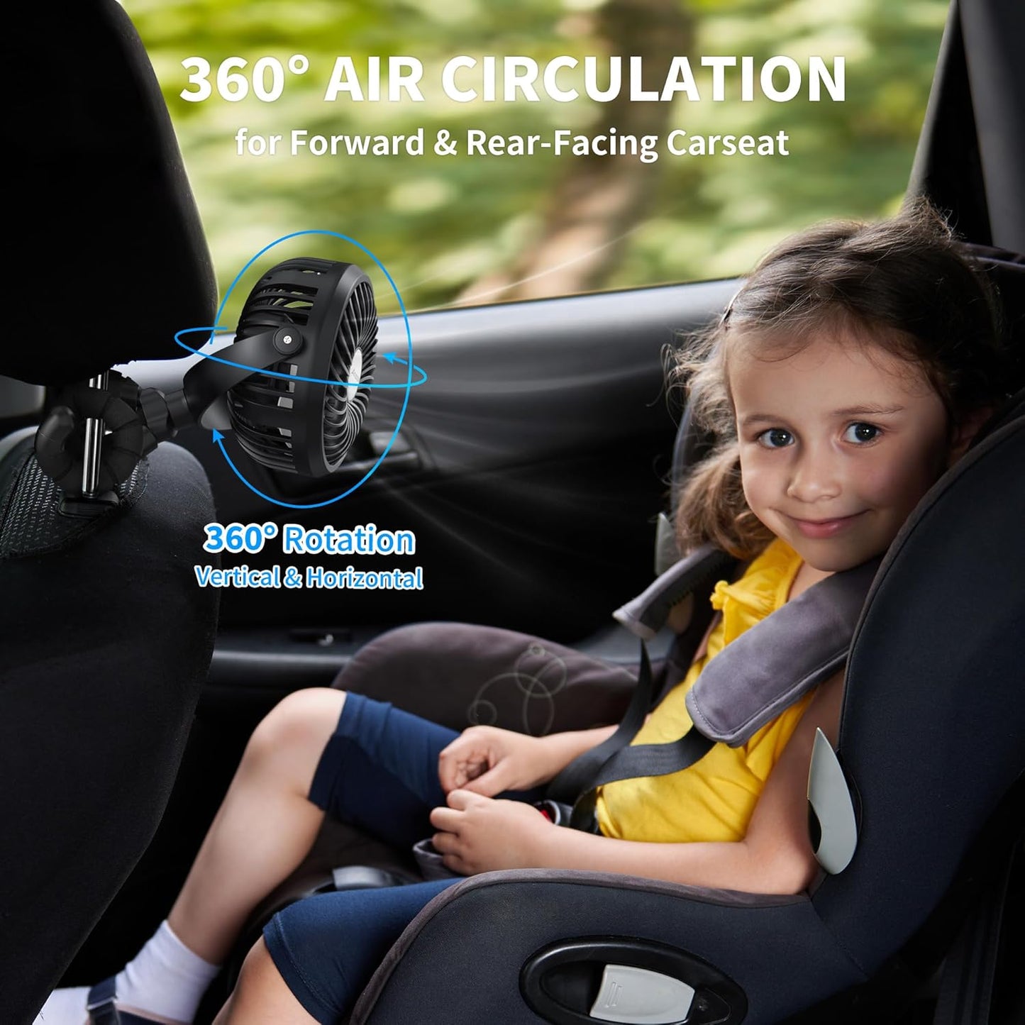 AMACOOL Battery Operated Stroller Fan, Baby Travel Essentials for Beach Disney, Newborn Boy & Girl Showers Gifts Registry Search, Rechargeable Clip On Fan for Car Seat Wagon Crib Bike Treadmill