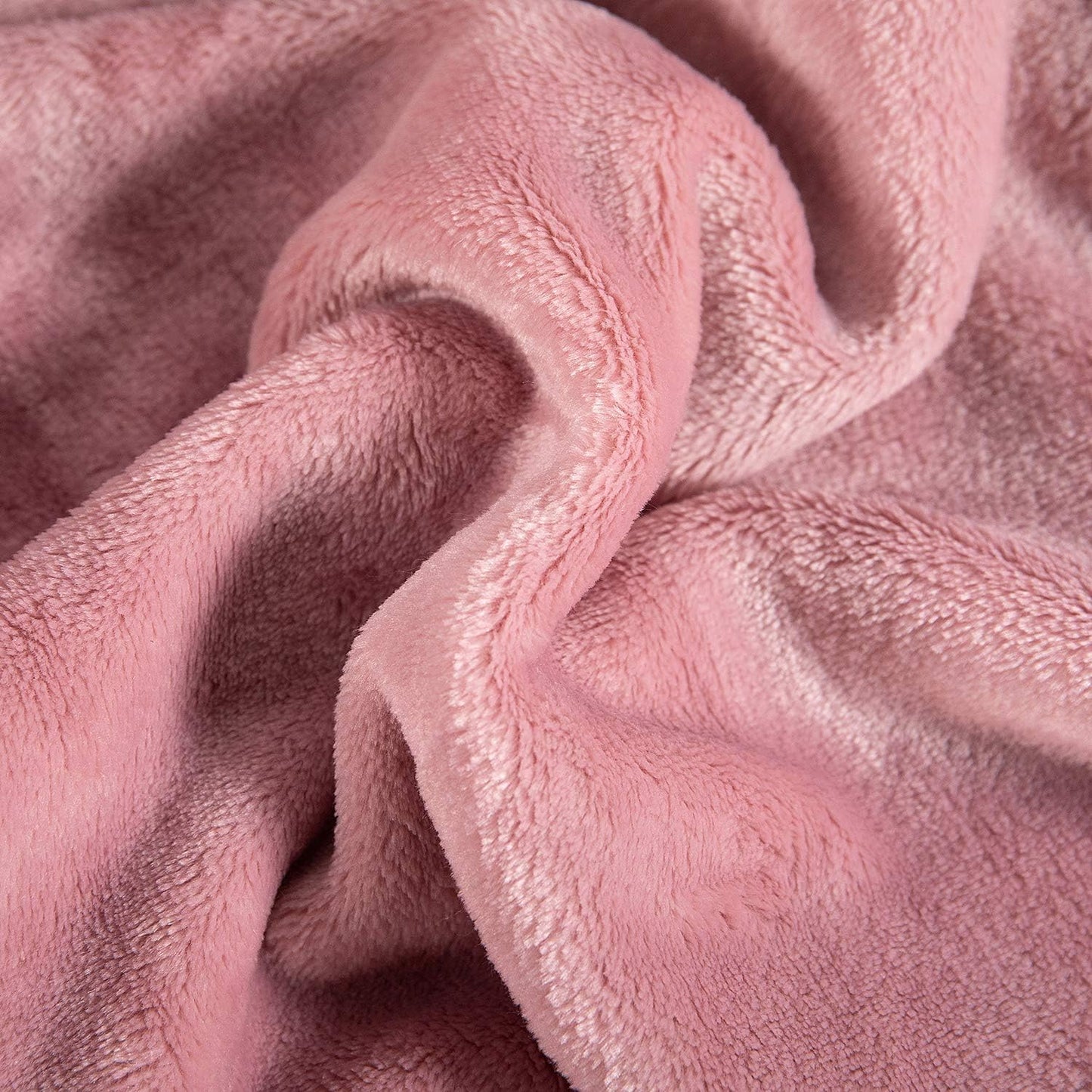 TASTHROW Large Flannel Fleece Throw Blanket, 50×70 Inch - Cozy Lightweight Thick Blanket - All Seasons Suitable for Women, Men and Kids (Two Pack, Pink)