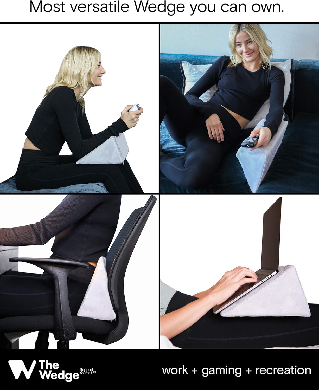 The Wedge Small Wedge Pillow, Positioning Pillow, Positioning Wedge, Foam Wedge, Pregnancy Wedge, Made in USA, Medical Wedge Pillow, Position Pillow, Ramp Pillow, Tablet Pillow, Knee Pillow, Gray