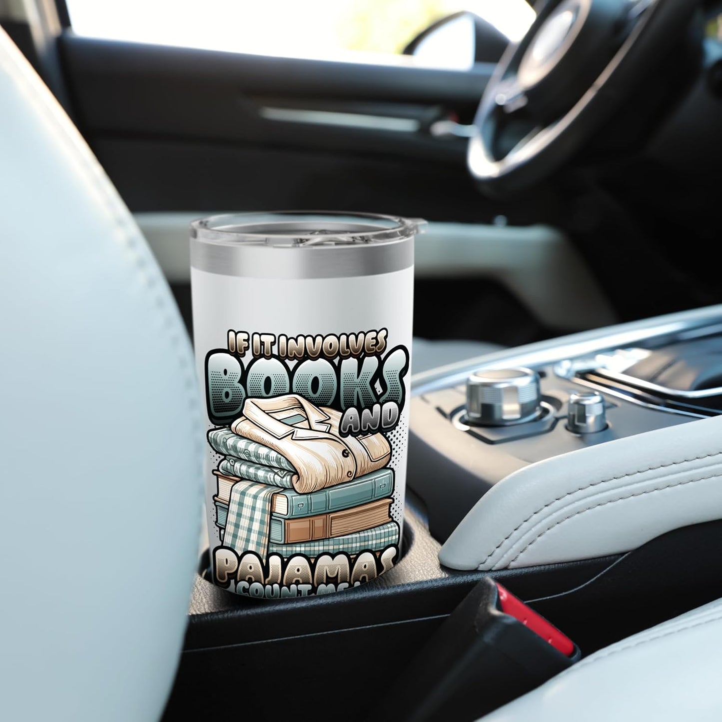 If It Involves Books And Pajamas Count Me In Reading Night Stainless Steel Insulated Tumbler