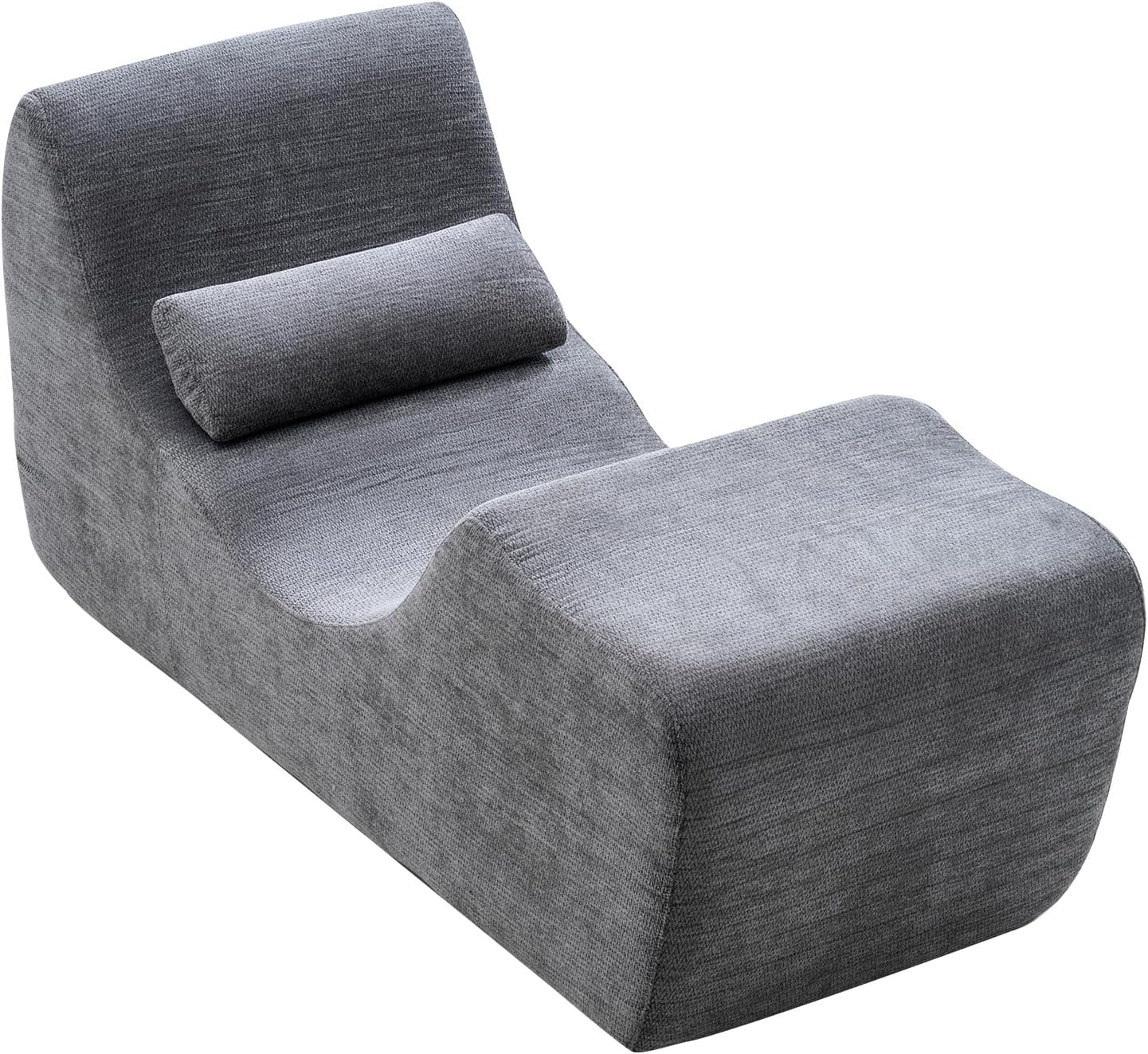 VEVOR Yoga Chair Chaise, Ergonomic Chaise Lounge Chair for Yoga, Modern Boneless Curved Foam Lounge Indoor for Massage, Stretching, Relaxation, Exercise, Used in Living Room, Bedroom, Balcony, Grey