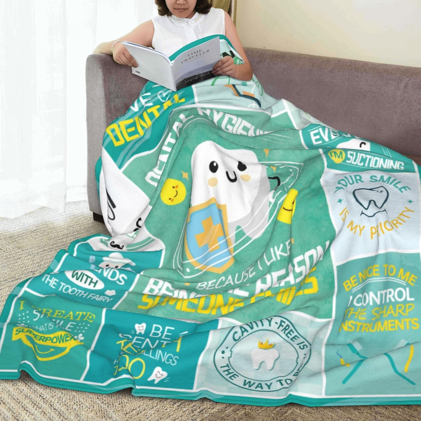Dental Hygienist Gifts for Women, Gifts for Dental Hygienist, National Dental Hygienists Week Gifts, Dental Hygienist Birthday Gift Blanket 60"X50", Dental Hygienist Gifts for Christmas Xmas