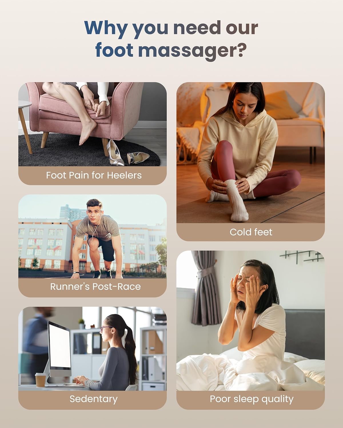 COMFIER Shiatsu Foot Massager with Heat for Neuropathy Plantar Fasciitis, Feet Massage Machine with Deep Kneading Rolling Compression and Remote Control