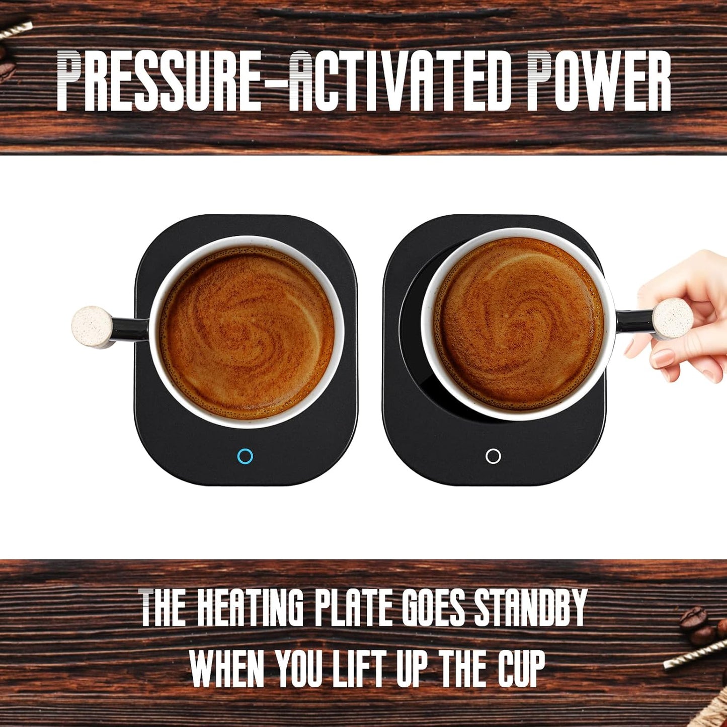 HOWAY Coffee Warmer & Mug Set, Cup Heater for Desk Temperature Control and Smart Auto Shut Off, 14oz, Two temperatures