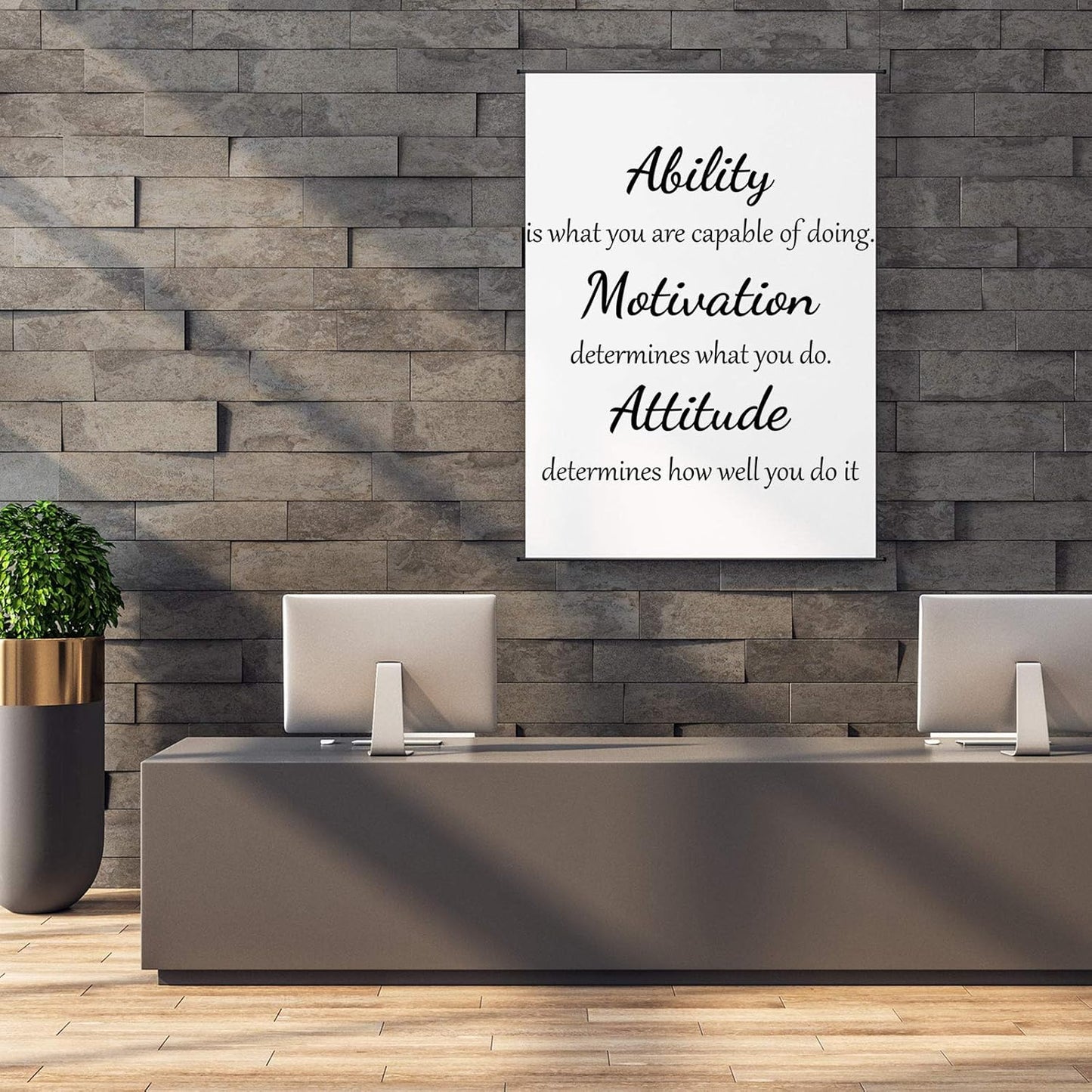 2 Sheets Vinyl Wall Quotes Stickers Ability Motivation Attitude Believe in Yourself Inspirational Saying Home Decals Quote Home Decor for Office School Classroom Teen Dorm Room Wall Decal (Black)