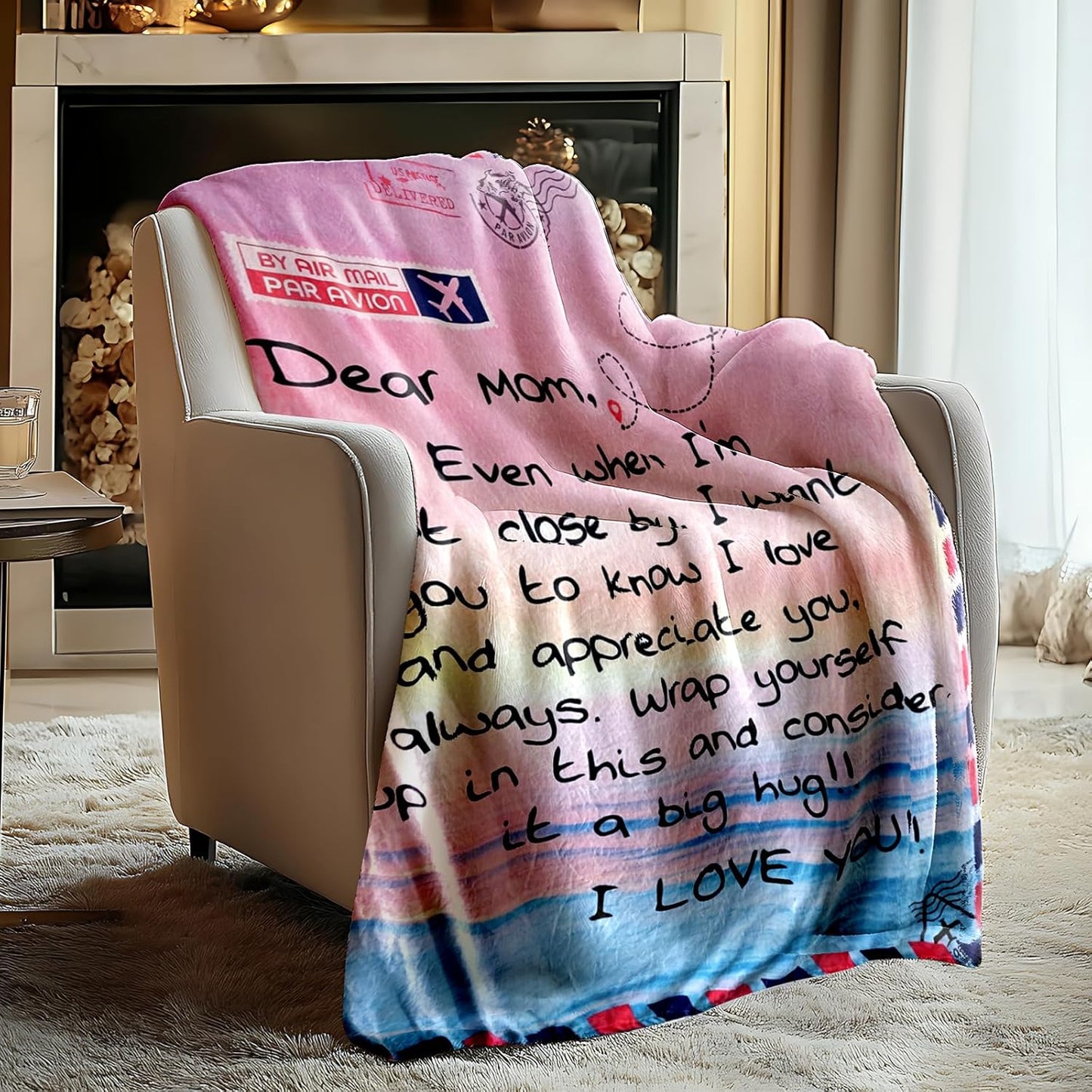Gifts for Mom, Warm Mom Blanket for Mothers Day, Soft & Light Weight, Mother Gifts from Daughters, Stylish Flannel Throw Blankets for Christmas Thanksgiving Day (50" x 60")