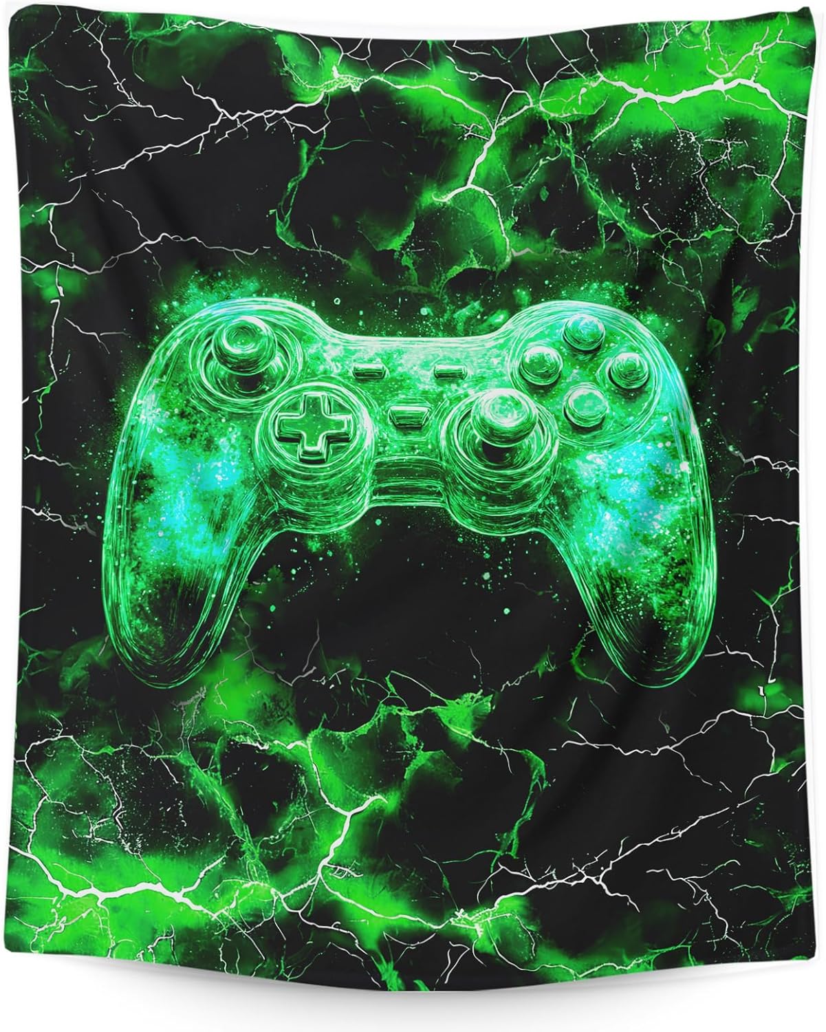 Kids Blanket for Boys Gamer Blankets for Boys 3-5 Green Gaming Throw for Gift, Cozy 50 x 40 Inches Flannel Throws for Bed Living Room Garden Camping