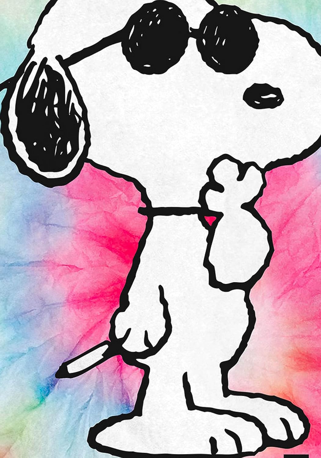 INTIMO Peanuts Snoopy Joe Cool Tie Dye Lazy Mode Silk Touch Throw Blanket