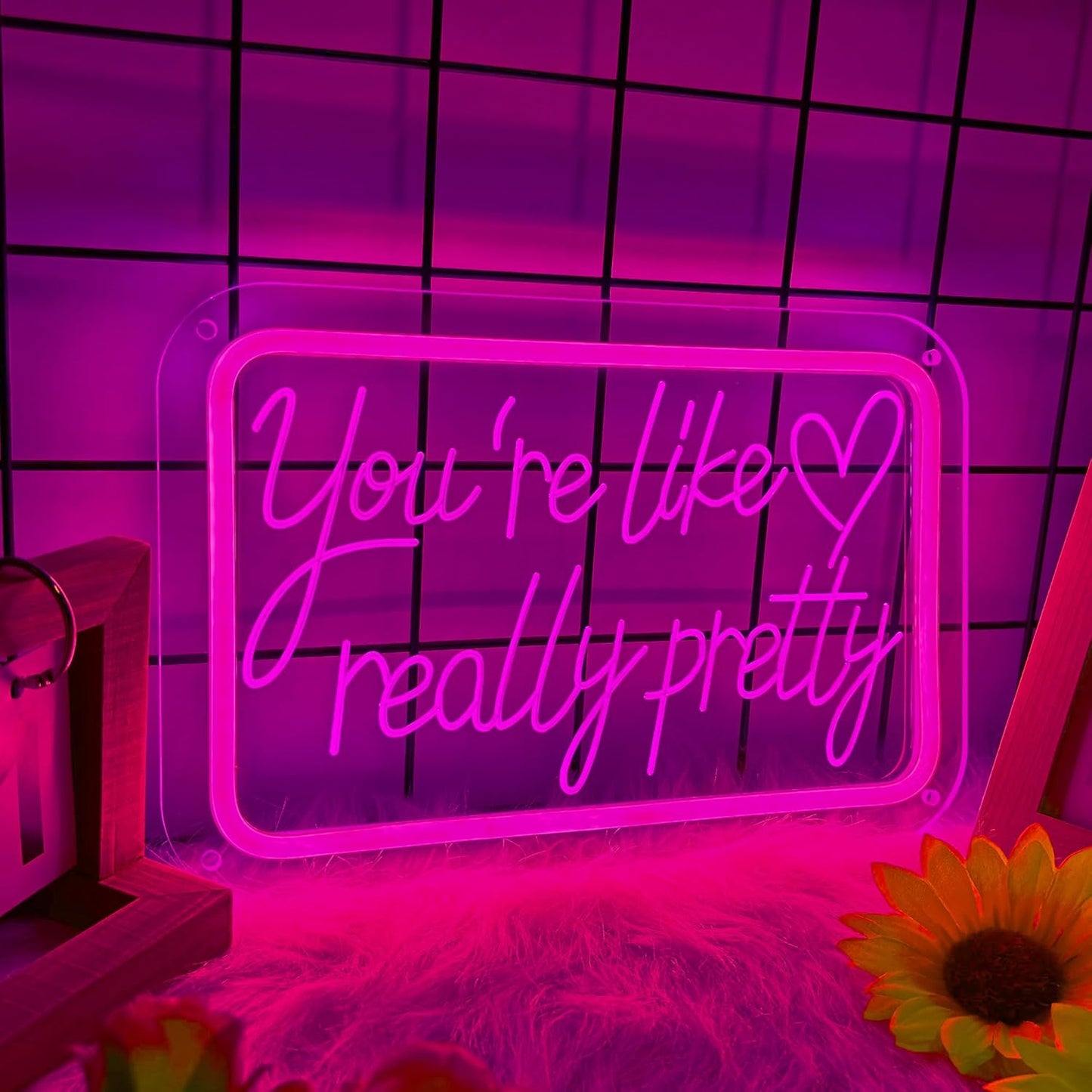 You're Like Really Pretty Neon Signs for Wall Decor, Neon Lights Signs for Bedroom Decor Birthday Gift for Teen Girls Led Neon Sign Pink Neon Sign for Salon, Home, Wedding, Party