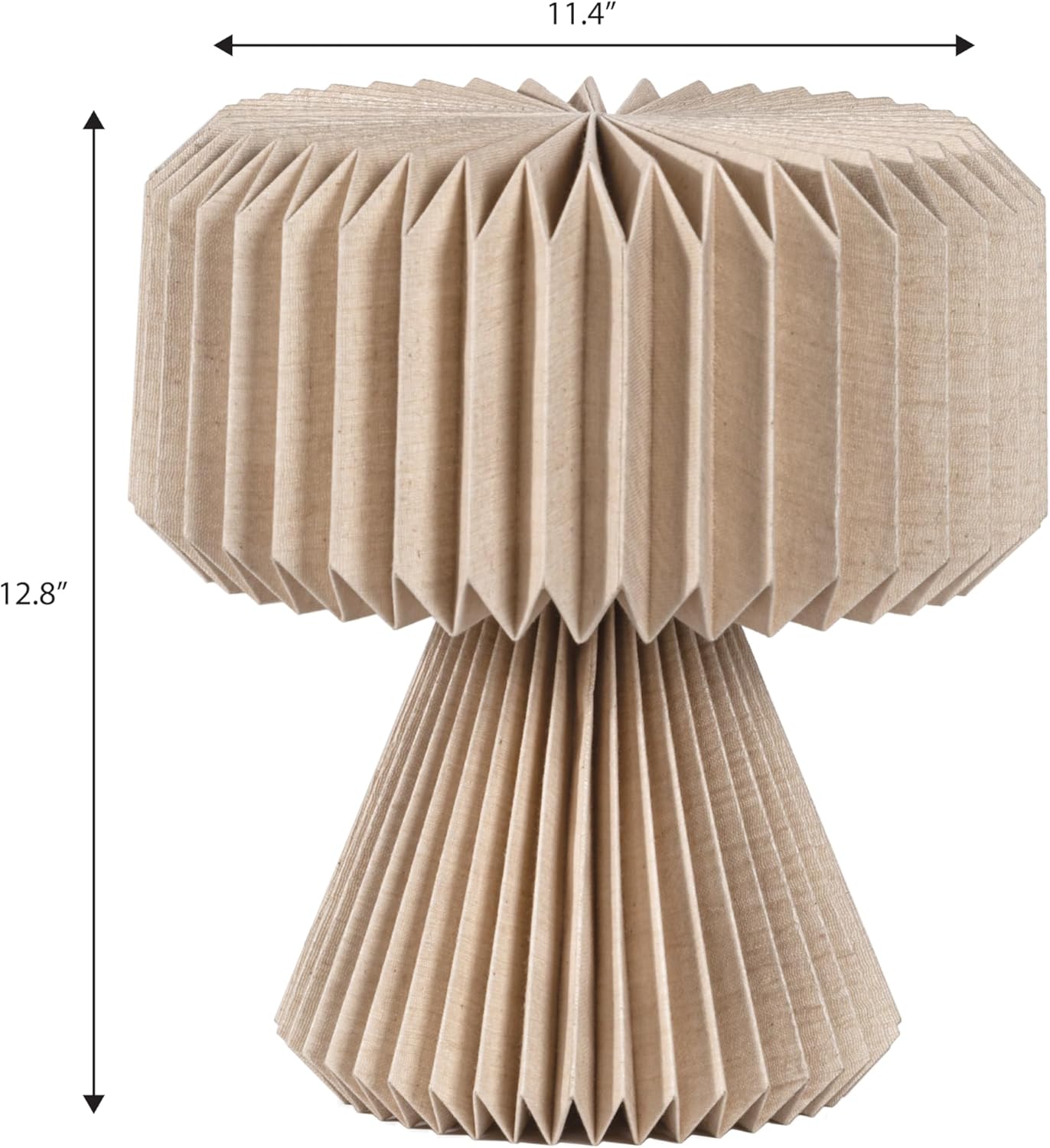 JONATHAN Y 12.8" Natural Modern Art Deco Accent LED Table Lamp for Bedroom, Paper Pleated Shade, Scandinavian Boho Small Bedside Lamp, LED Bulb Included JYL9107B