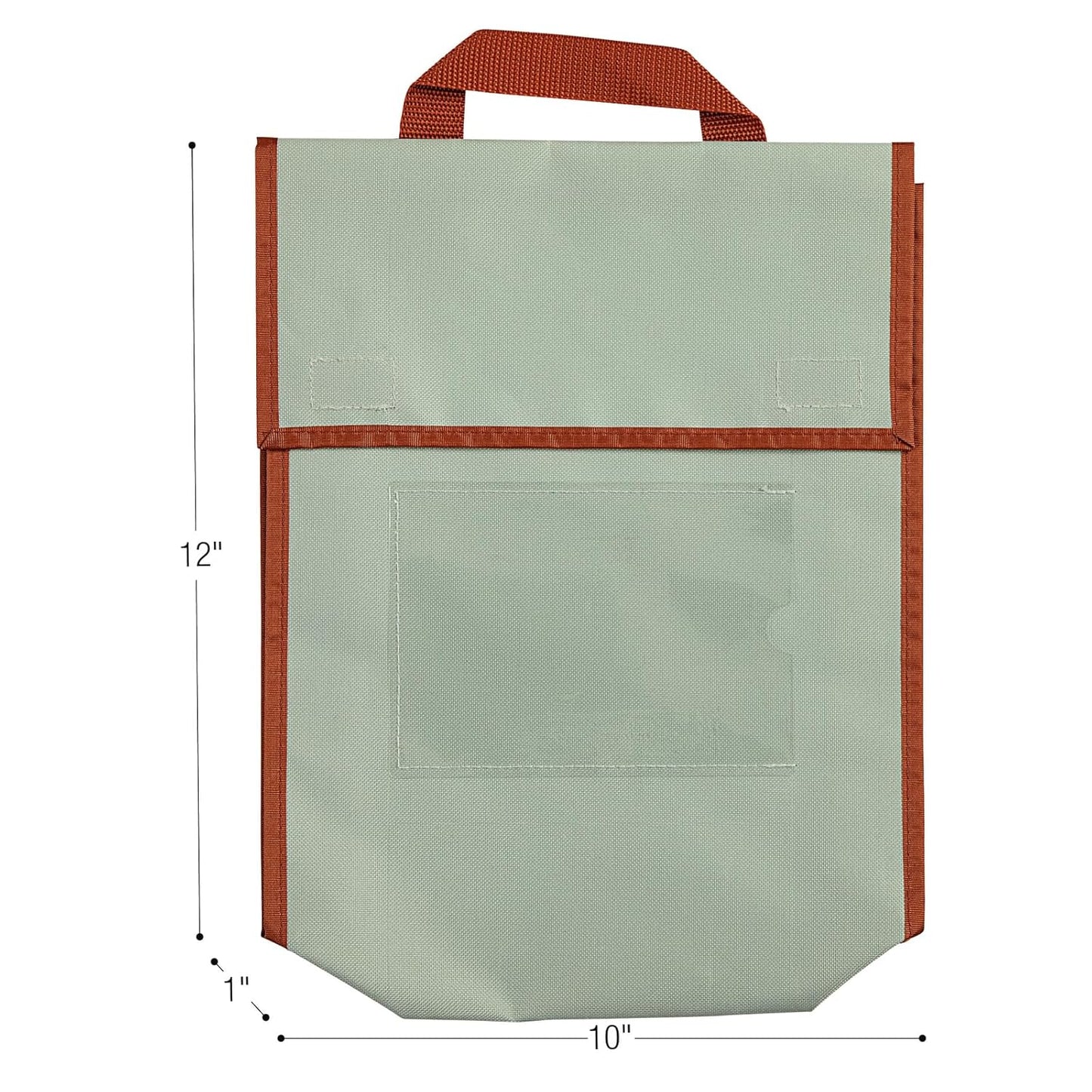 Really Good Stuff Store More Medium Book Pouch, Single, Mint, Stitched-On Handle, Clear Name Tag Pocket, Durable Fabric, Water Resistant, Send Home Books and Homework