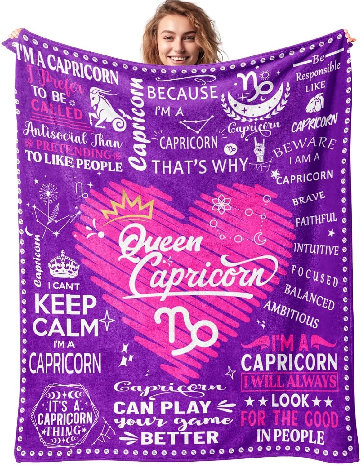 Capricorn Gifts for Women - Capricorn Zodiac Gifts - Capricorn Birthday Gifts - Astrology Gifts for Women - Zodiac Gifts - Constellation Horoscope Sign Gifts - Capricorn Gifts Blanket 60"x50"