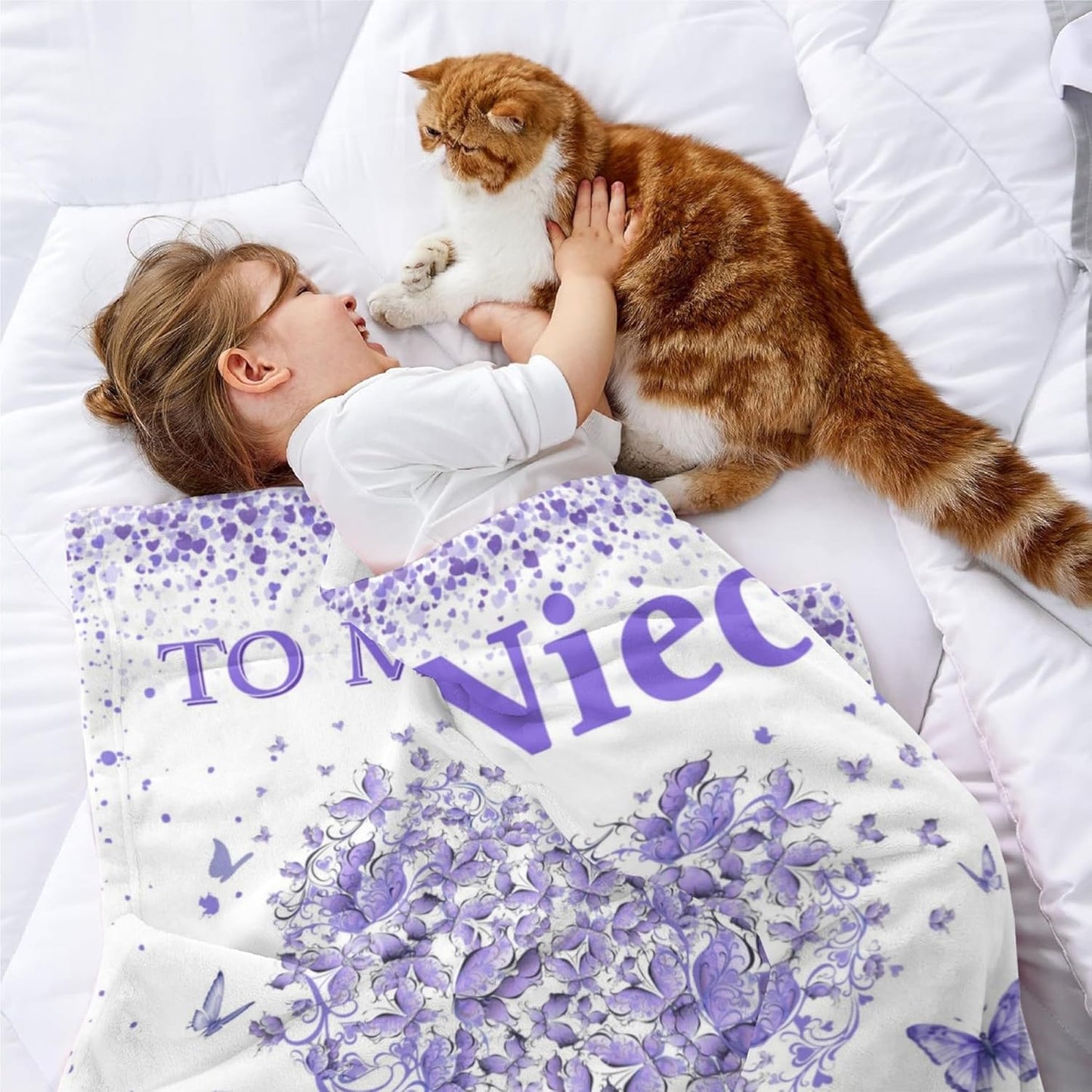 Niece Gifts from Aunt Uncle, Birthday Gifts for Niece, Unique Purple Heart Tree Girls Throw Blanket Gifts for Graduation Wedding Quinceanera, Super Soft Warm Blankets 60"X50" to My Best Niece