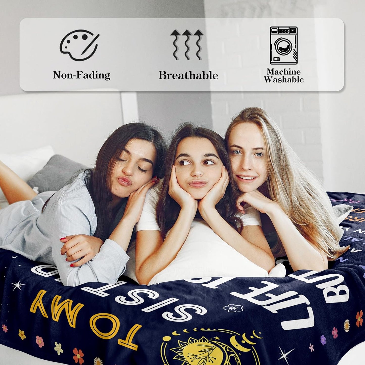 Sister Birthday Gifts - Birthday Gifts for Sister from Sisters Brother - Mothers Day Valentines Day Gift for Sister's - Little | Big Sisters Gift for Women - to My Sister's Blanket 60"x80"