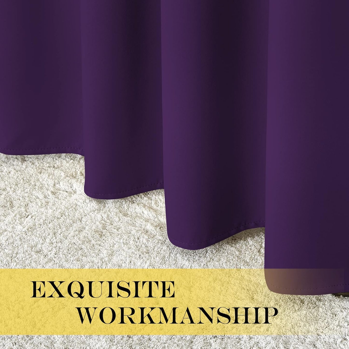 NICETOWN Blackout Blind Curtains for Windows - (Royal Purple Color) Home Fashion Thermal Insulated Room Darkening Drapery for Bedroom, 52W x 63L, Sold Individually