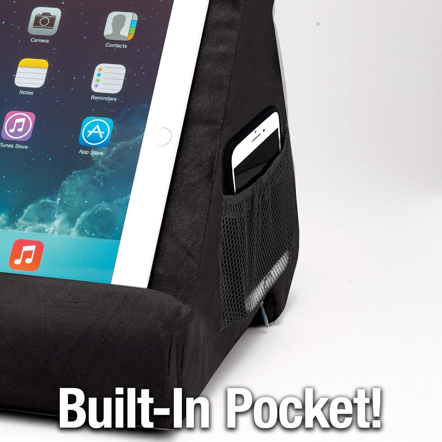 Ontel Pillow Pad Ultra Multi-Angle Soft Tablet Stand, Gray - Comfortable Angled Viewing for iPad, Tablets, Kindle, Smartphones, Books, Magazines, and More