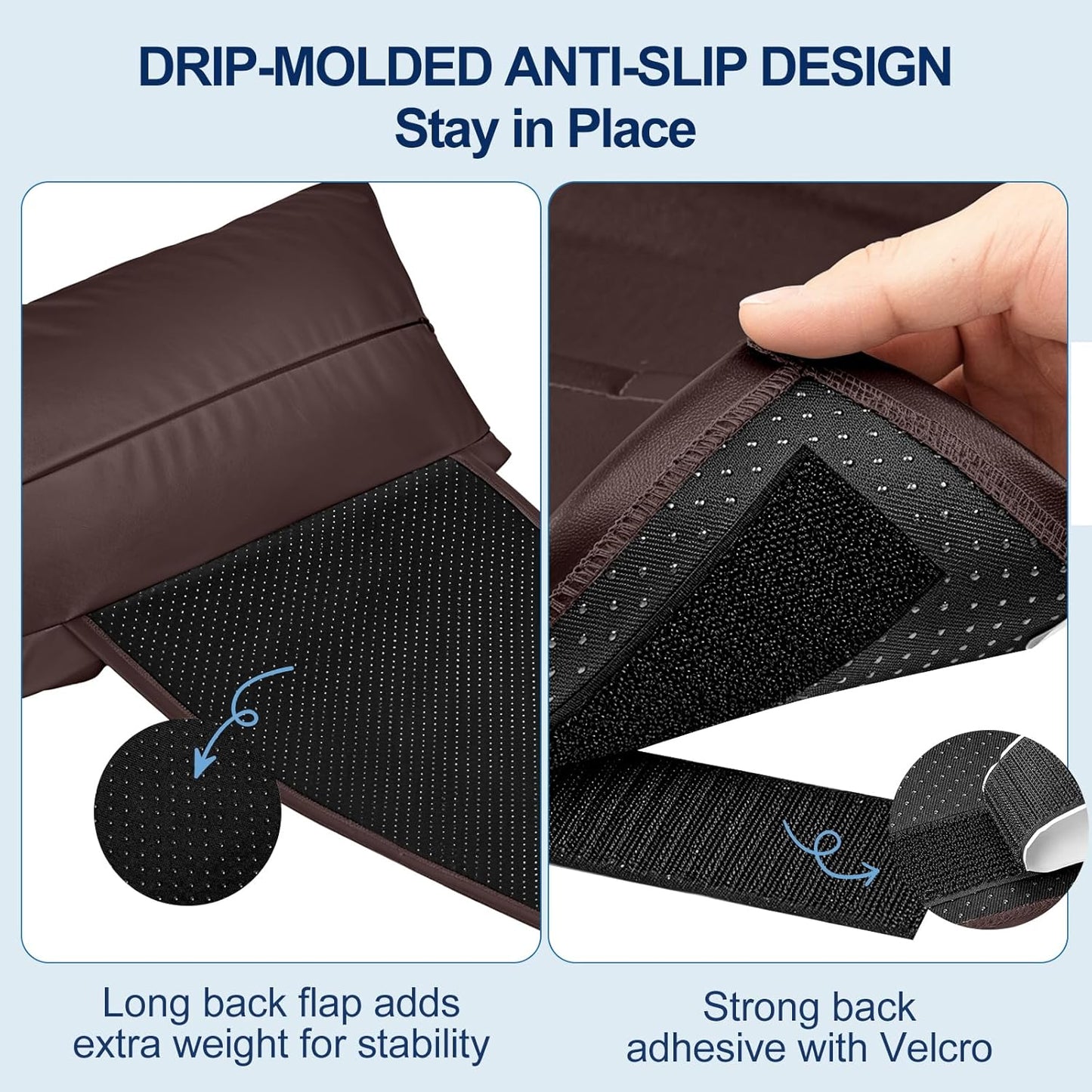 Leather Recliner Pillow, Adjustable Neck & Head Support Pillow, Pu Leather Non-Slip Headrest for Recliner Chair, Couch, Office Chair, Sofa