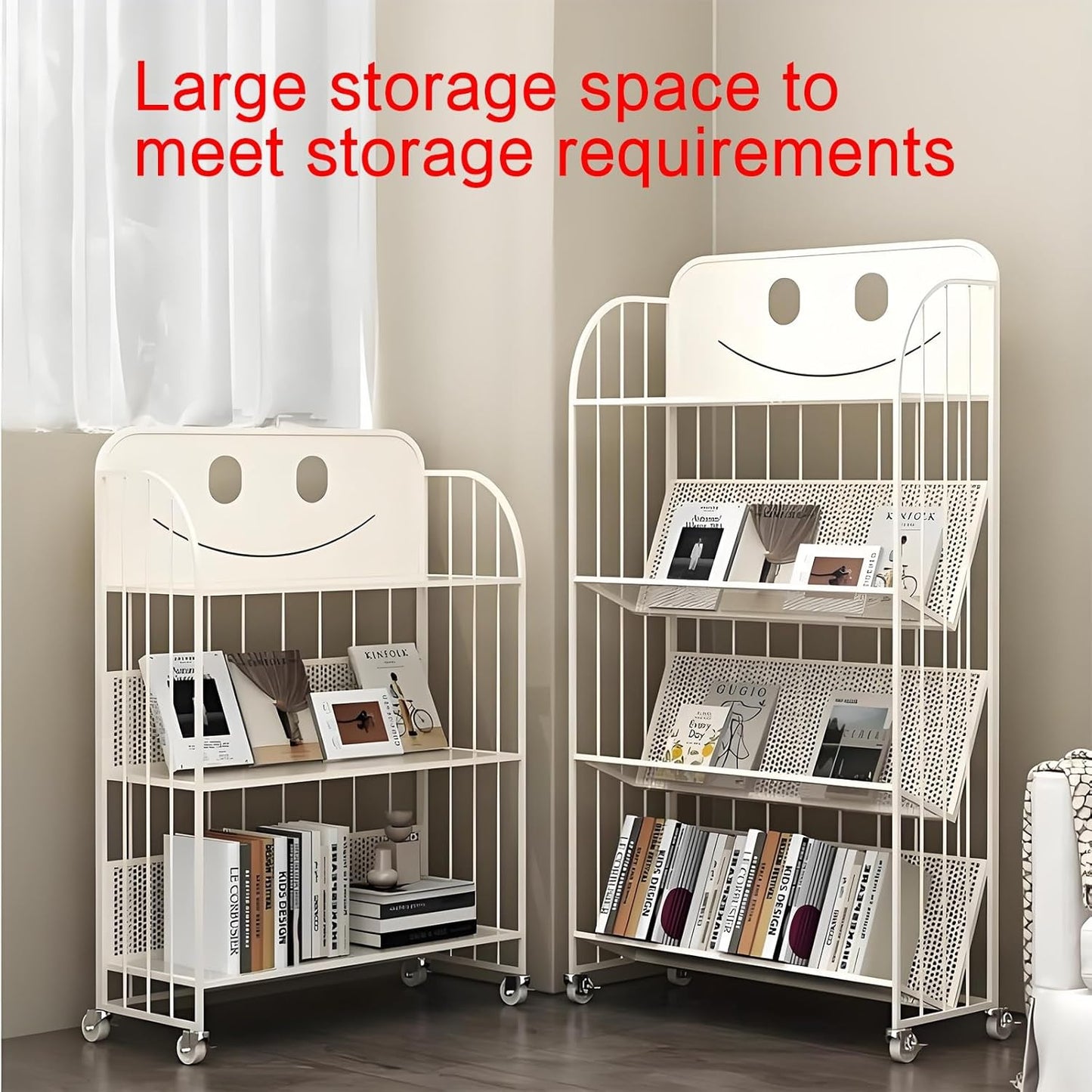 Rotating bookshelf,modern bookshelf,spinning bookshelf,metal bookshelf,rotating book shelf,unique bookshelf,Suitable for living room, bedroom, study, living room corner, office, balcony(White,69x26x97