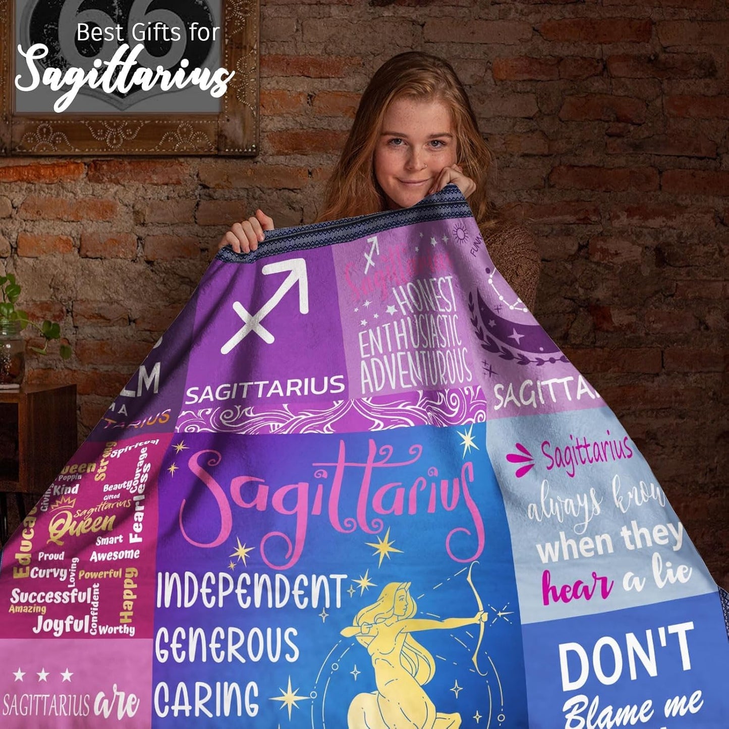 Sagittarius Gifts for Women – Zodiac Throw Blanket 50"x60" – Soft Astrology Fleece Blanket for Sagittarius Girls, Teens & Moms – Cozy Birthday Idea