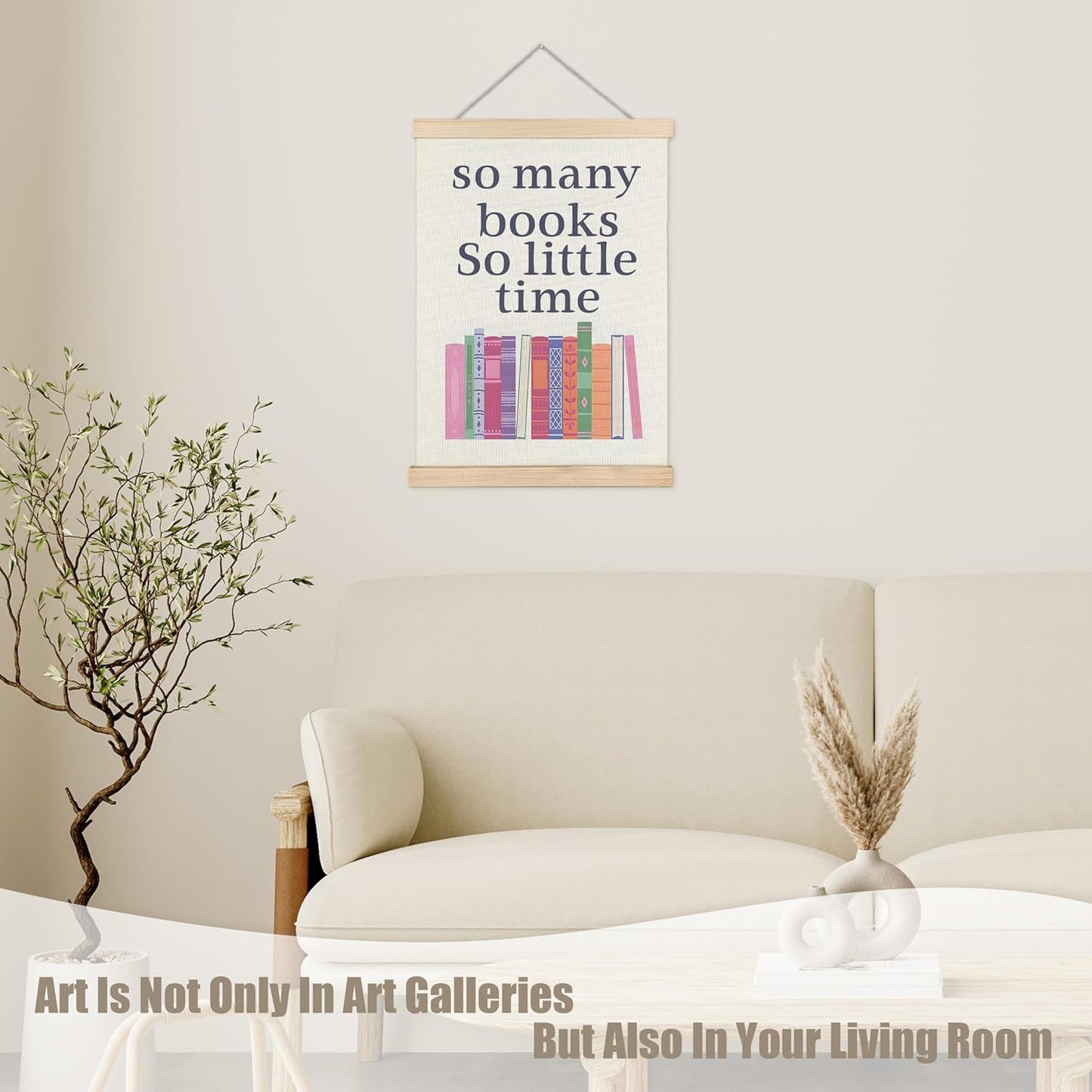 WUCHJ Reading Book Wall Art Poster, Reading Nook Decor, Gifts for Book Lovers Readers, So Many Books So Little Time Canvas Prints Artwork for Classroom Library Reading Corner Room Decor, 12x16 Inch