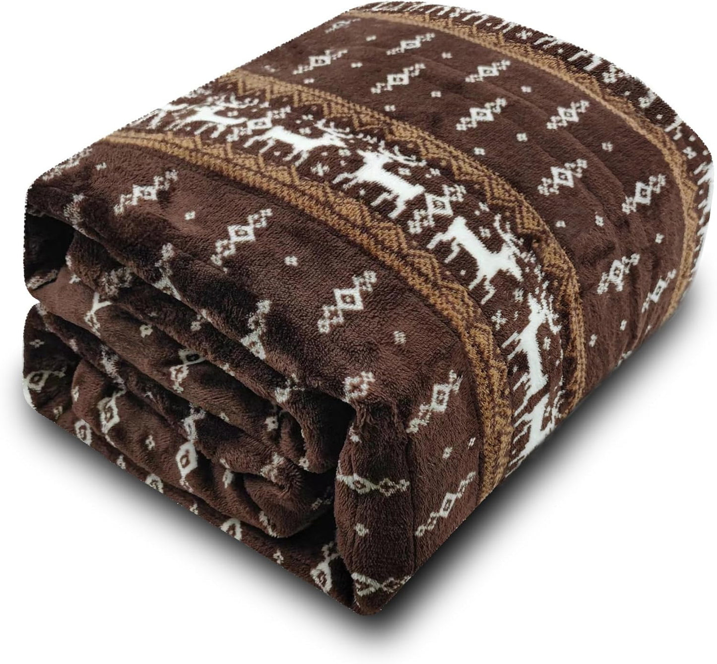Gintao Electric Heated Blanket Throw,Double Flannel Electric Throw with 3 Heating Levels,ETL&FCC Certified, 4H Auto Off Overheat Protection,Heating Blanket for Home Office, 50"x60"Brown